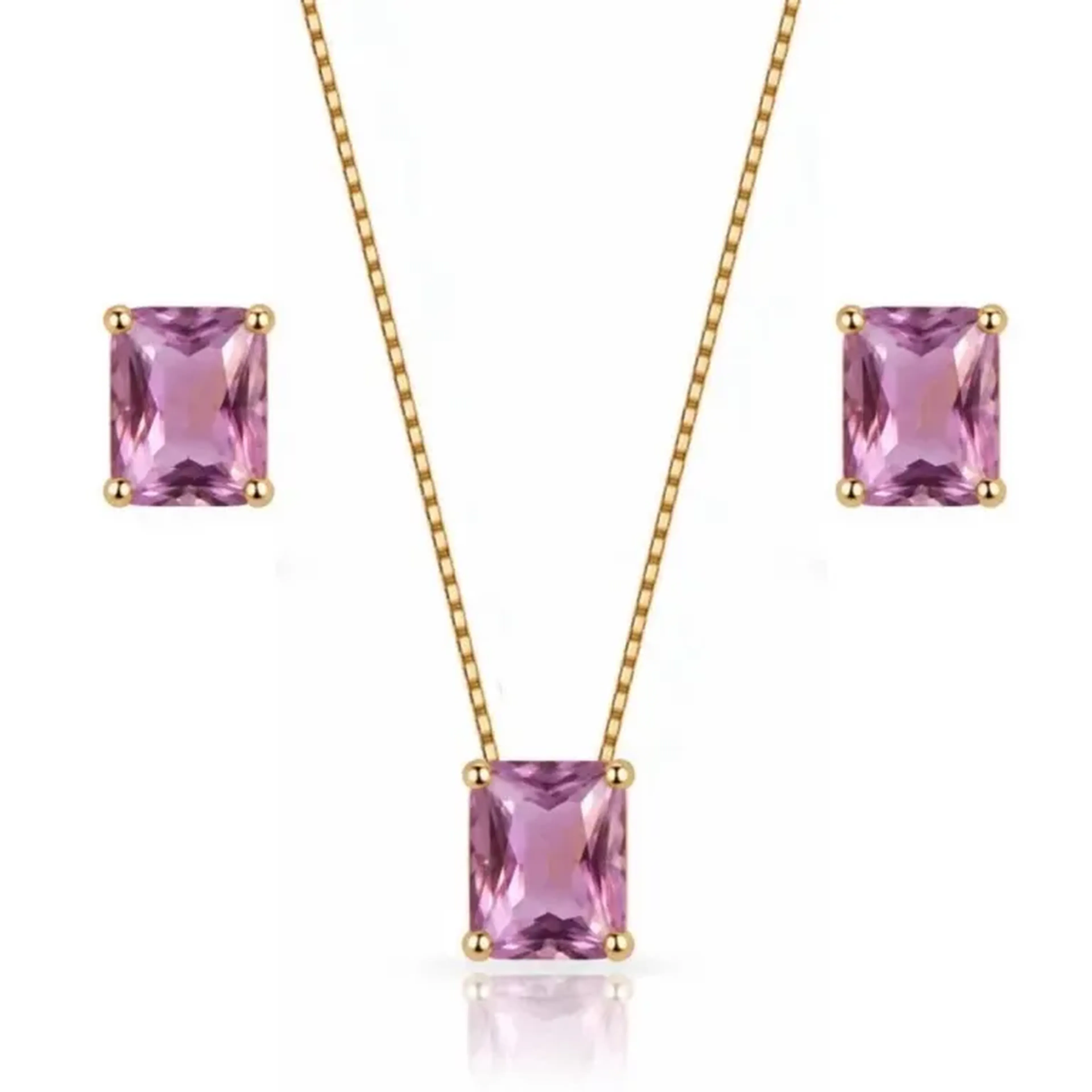 Conjunto Retangular Lilás imagem