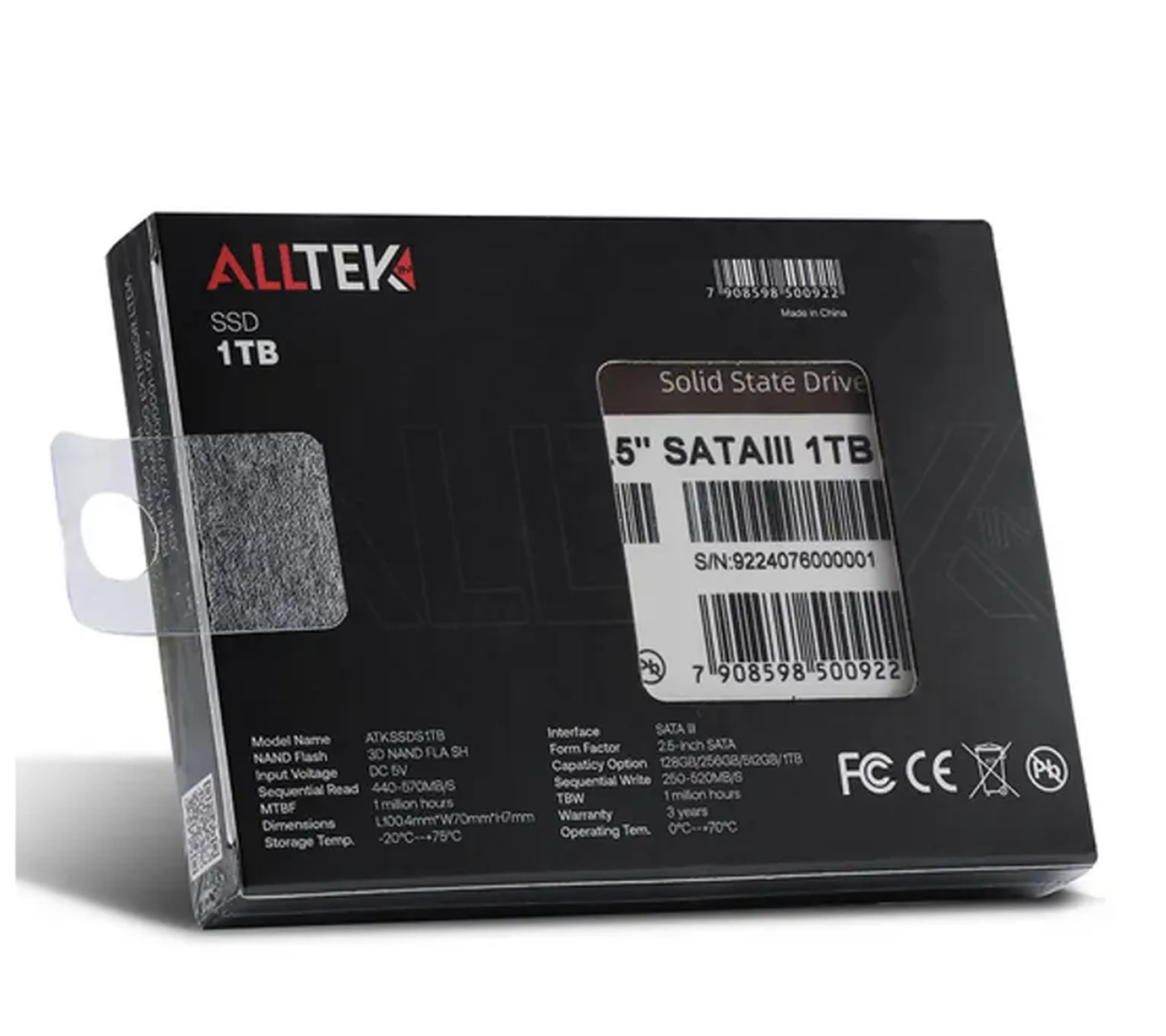SSD Alltek SATA III 6 Gbs, 2.5 - ATKSSDS 1T imagem