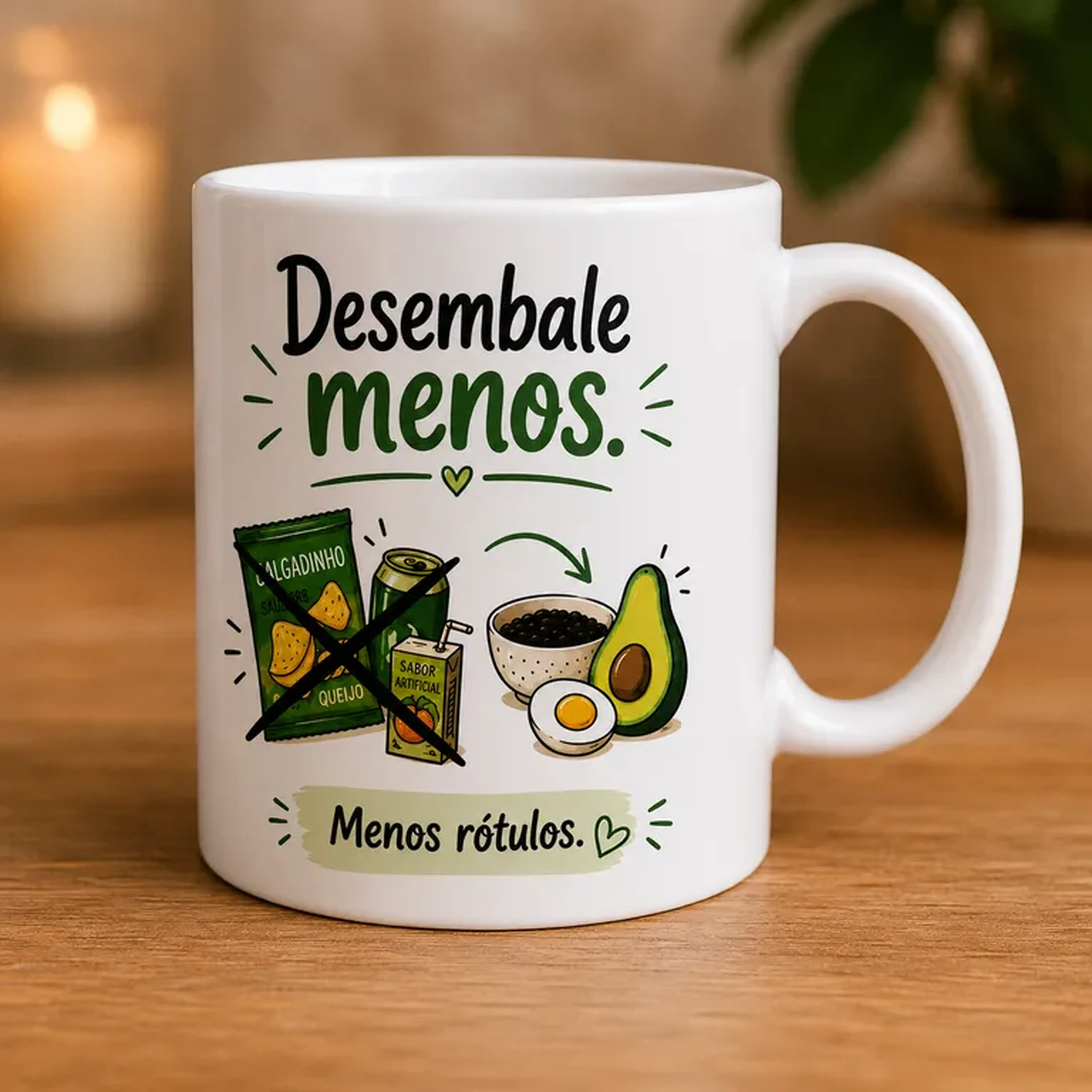 Caneca Foco e Resultado – Descasque mais - Porcelana 325ml imagem
