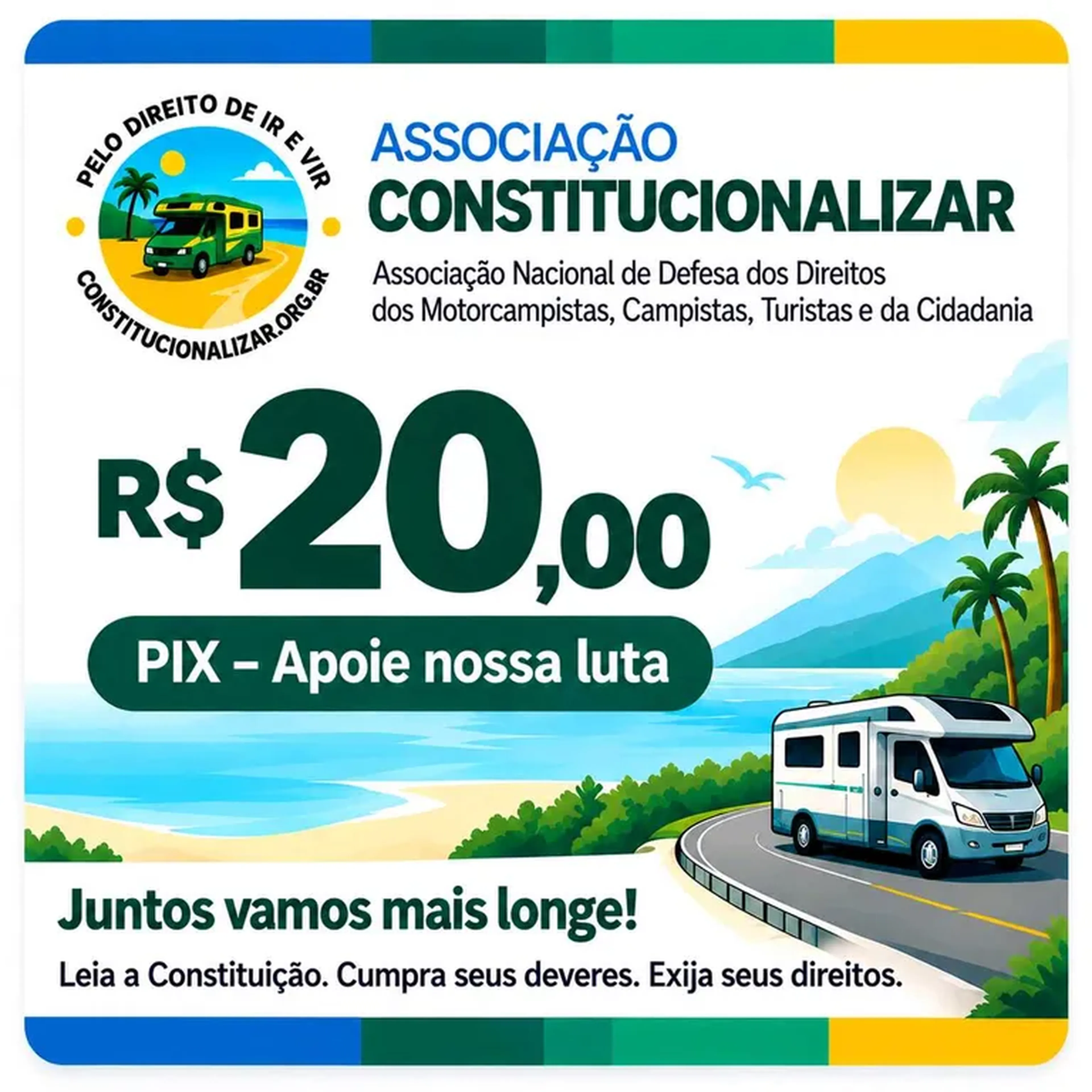 Pix 20,00 reais Associação Constitucionalizar imagem