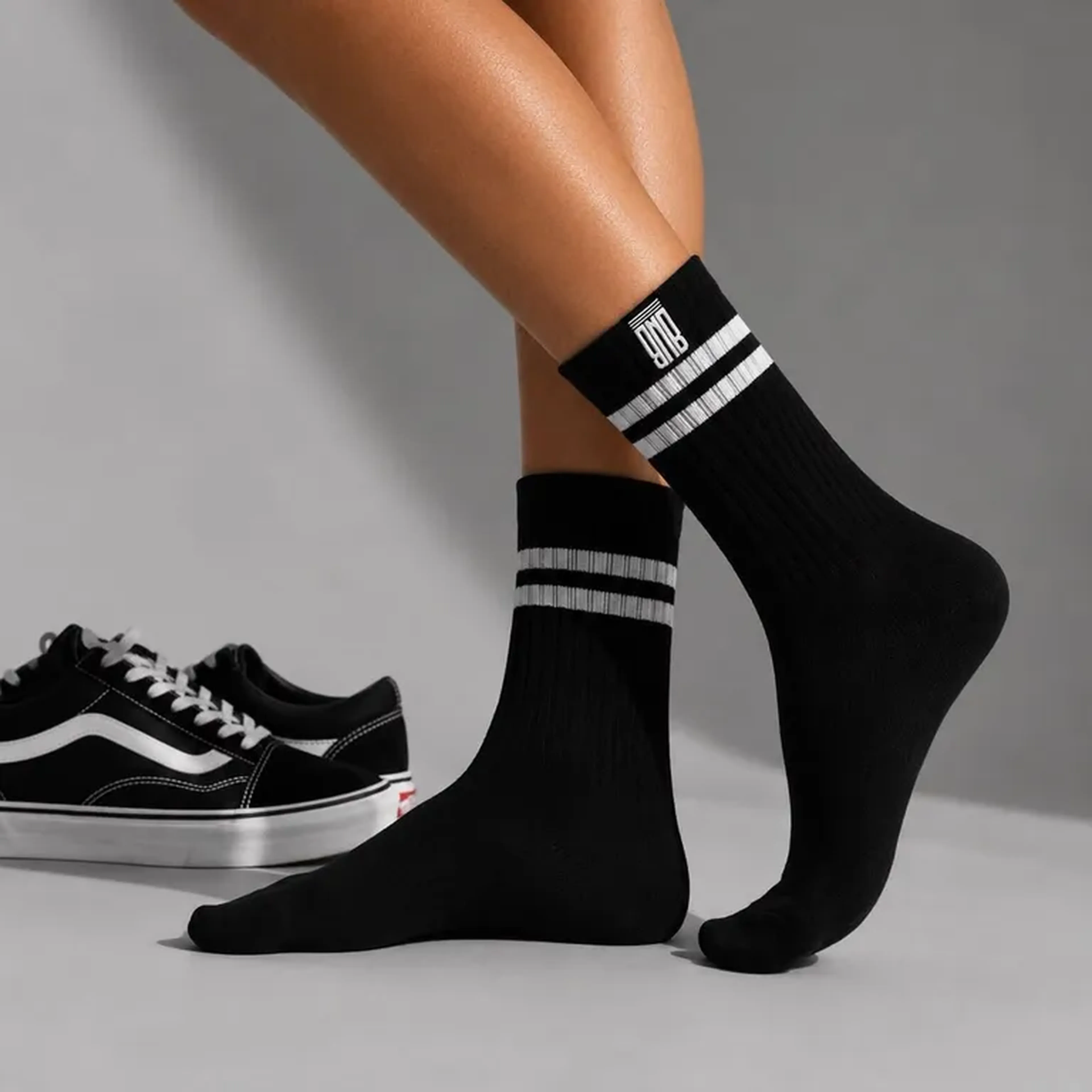 Meia BNBWEAR - 2line (Preta) imagem