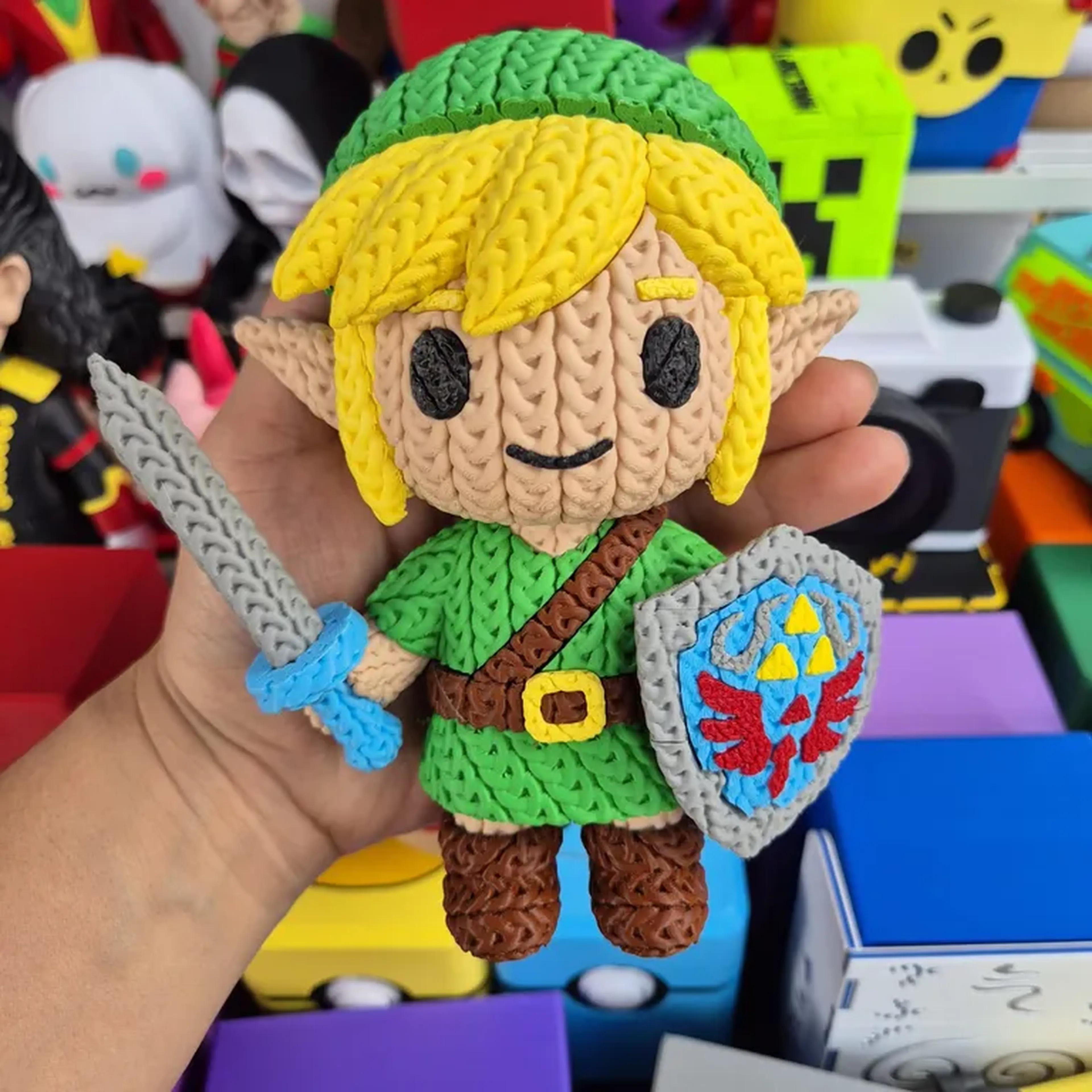 Boneco Crochê Link de Zelda - Brinde 1 Biscoito imagem