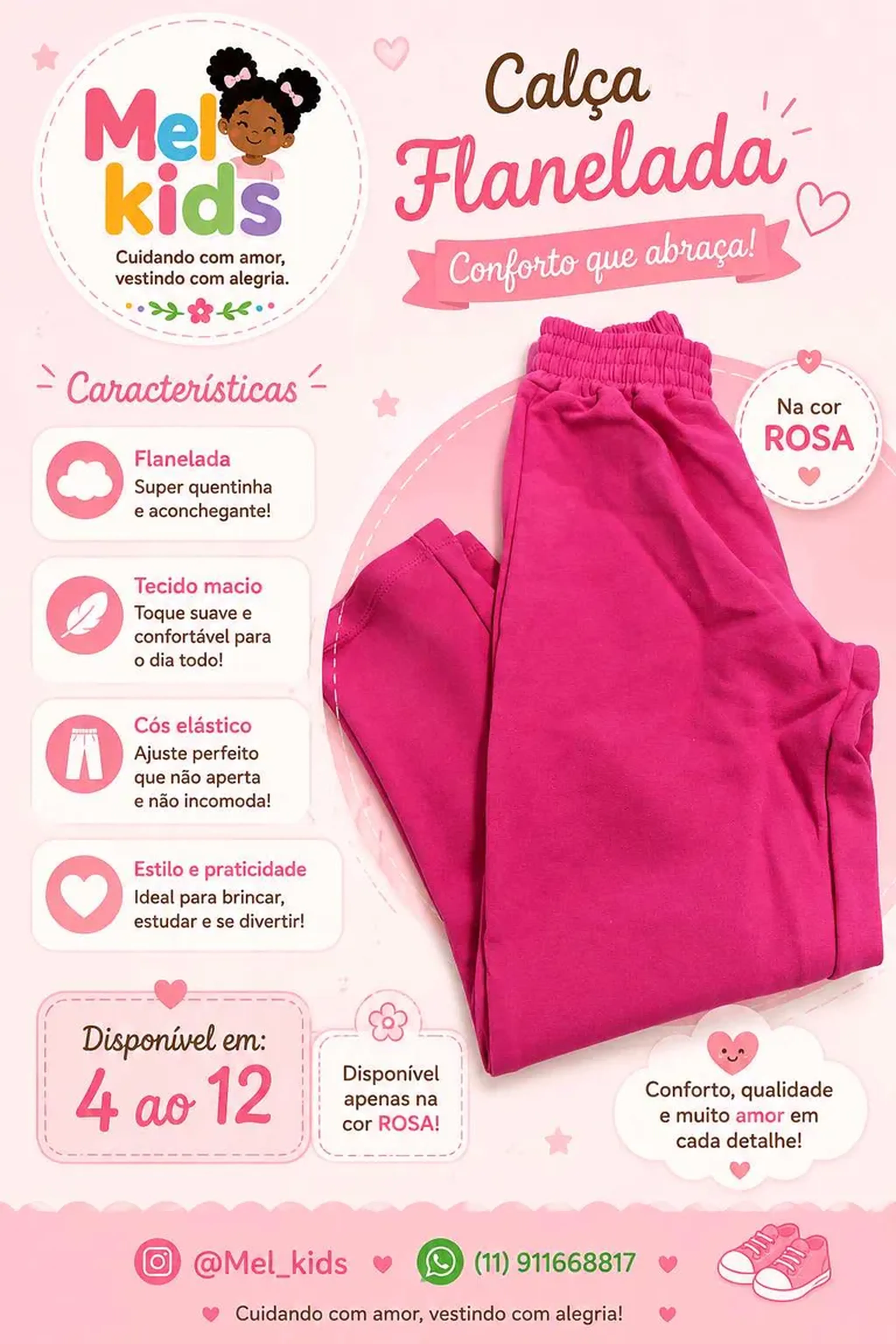 Calça boca larga Flanelada imagem