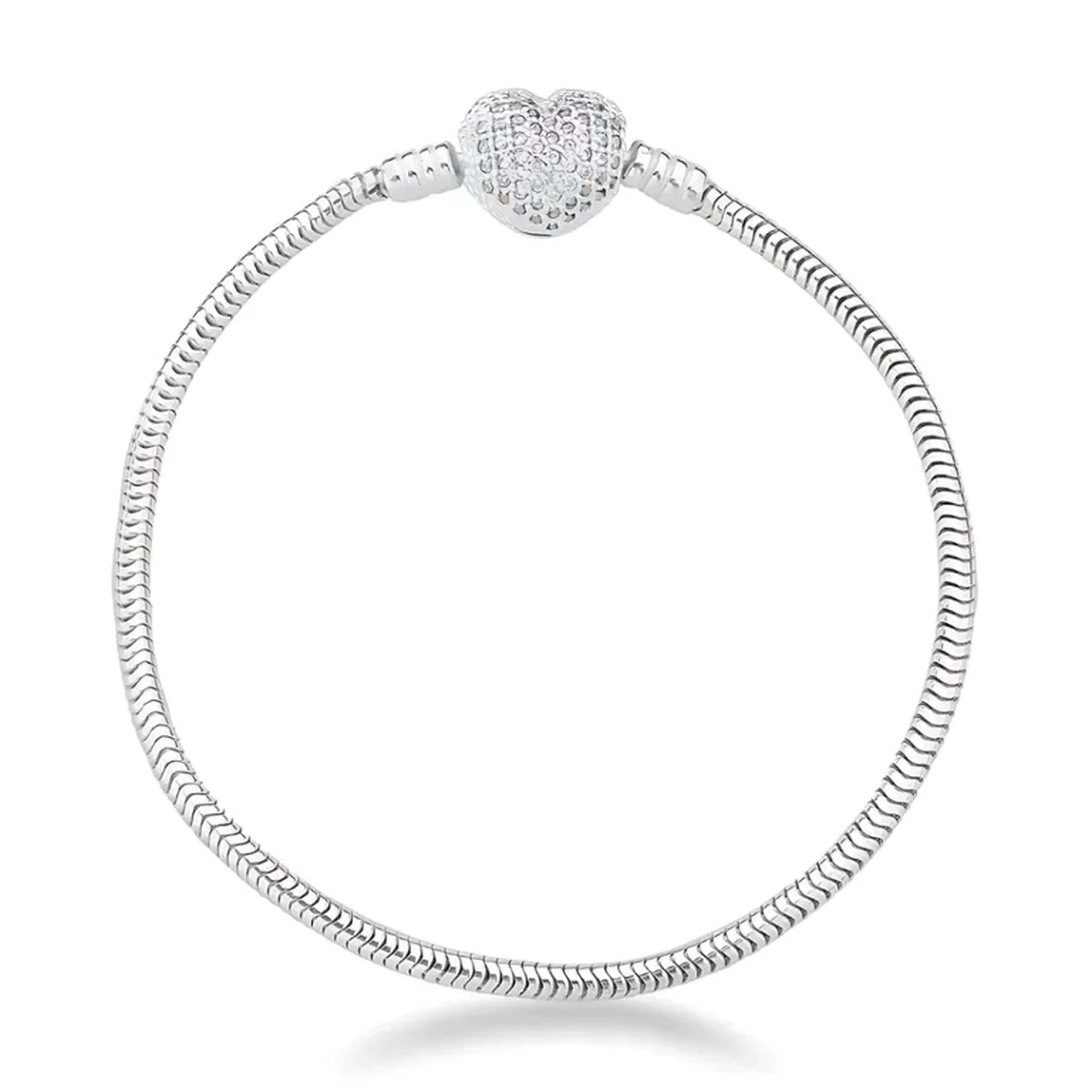 Pulseira Inspiração Pandora coração crav (19cm) imagem