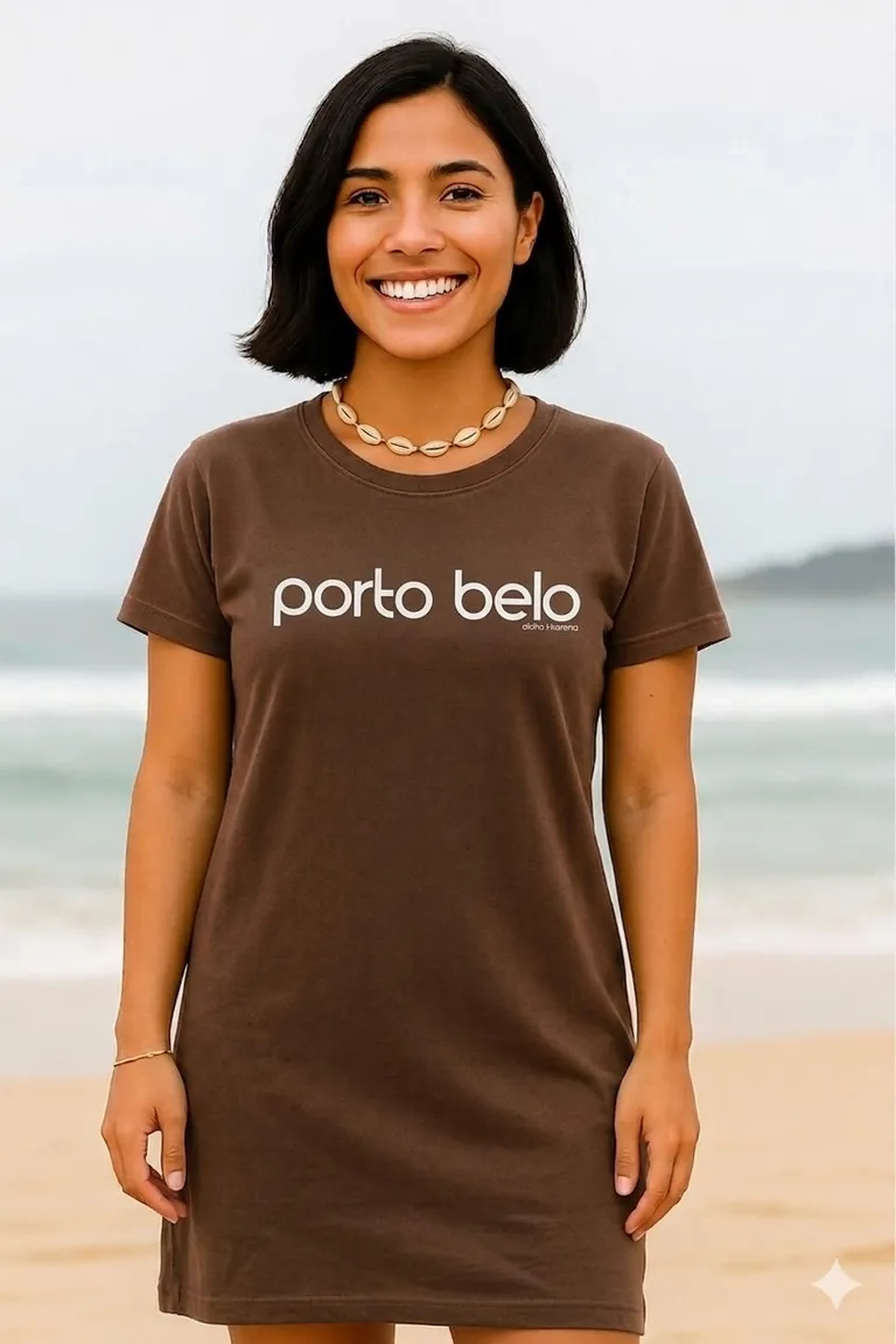 Vestido Café Porto Belo Branco imagem