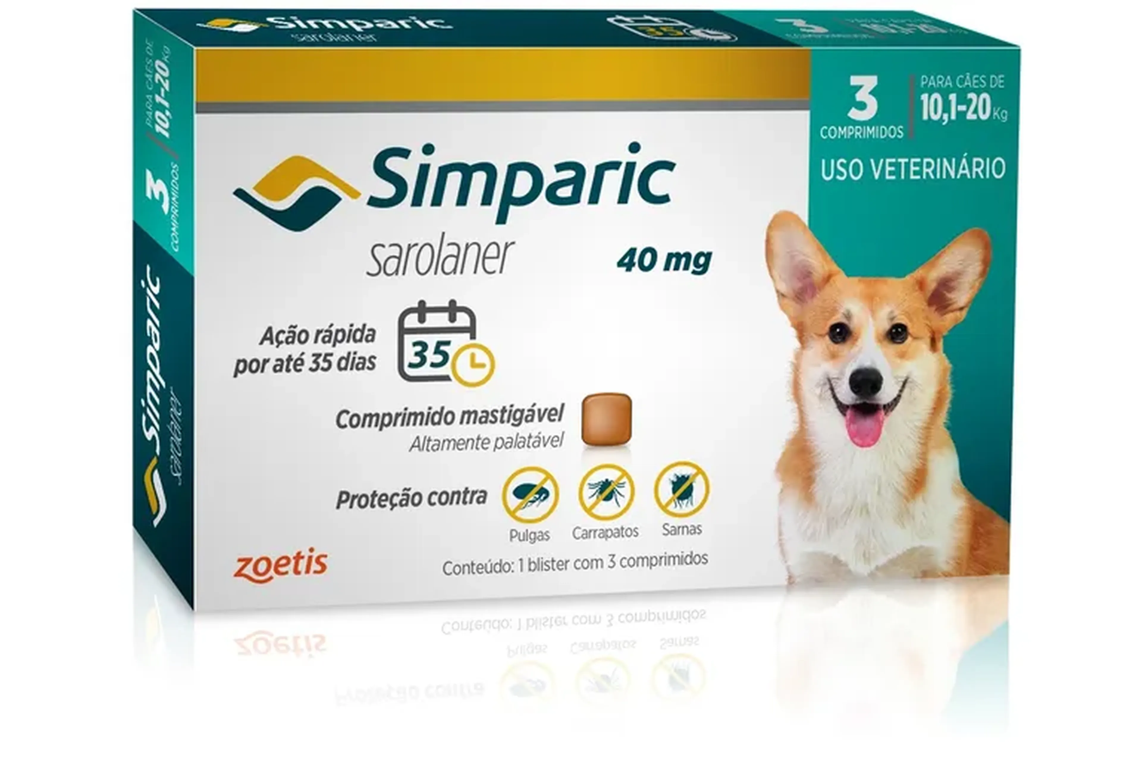 Simparic cães 10,1 a 20 kg caixa com 3 unidades imagem