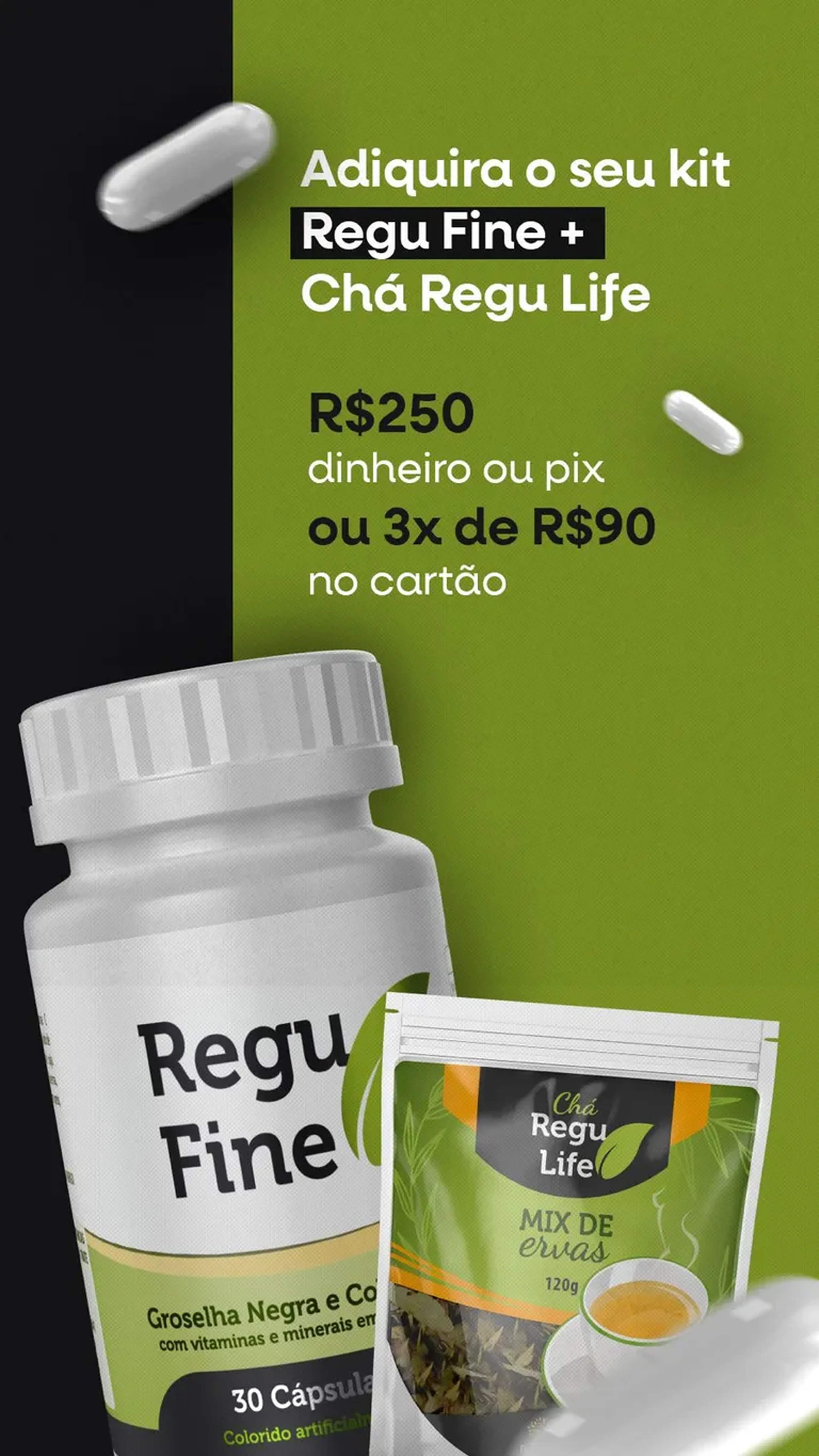 Chá Regu Life pct + Regu Fine Groselha 30 cps. imagem