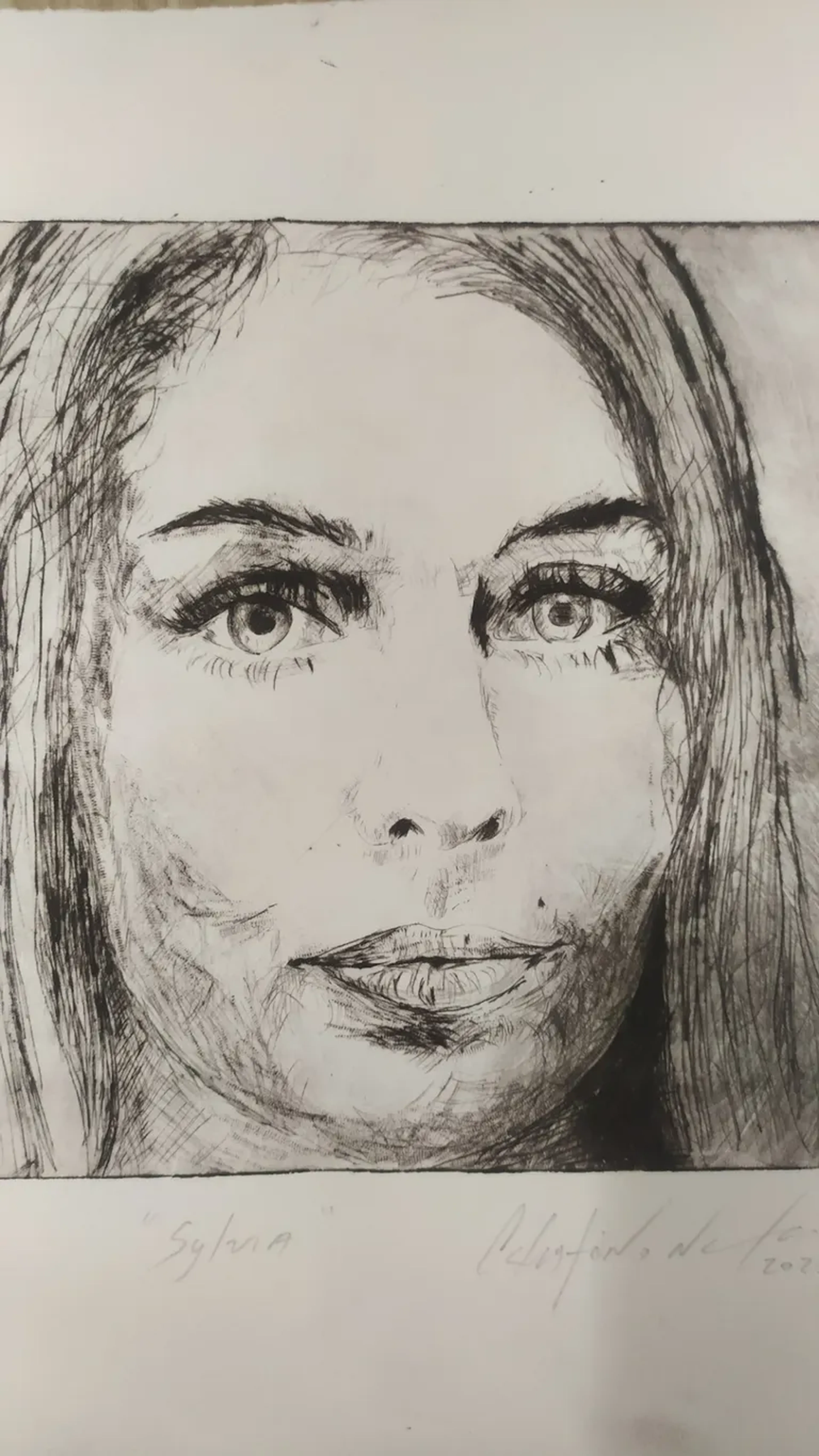 Faço seu Retrato na técnica de Gravura em metal imagem