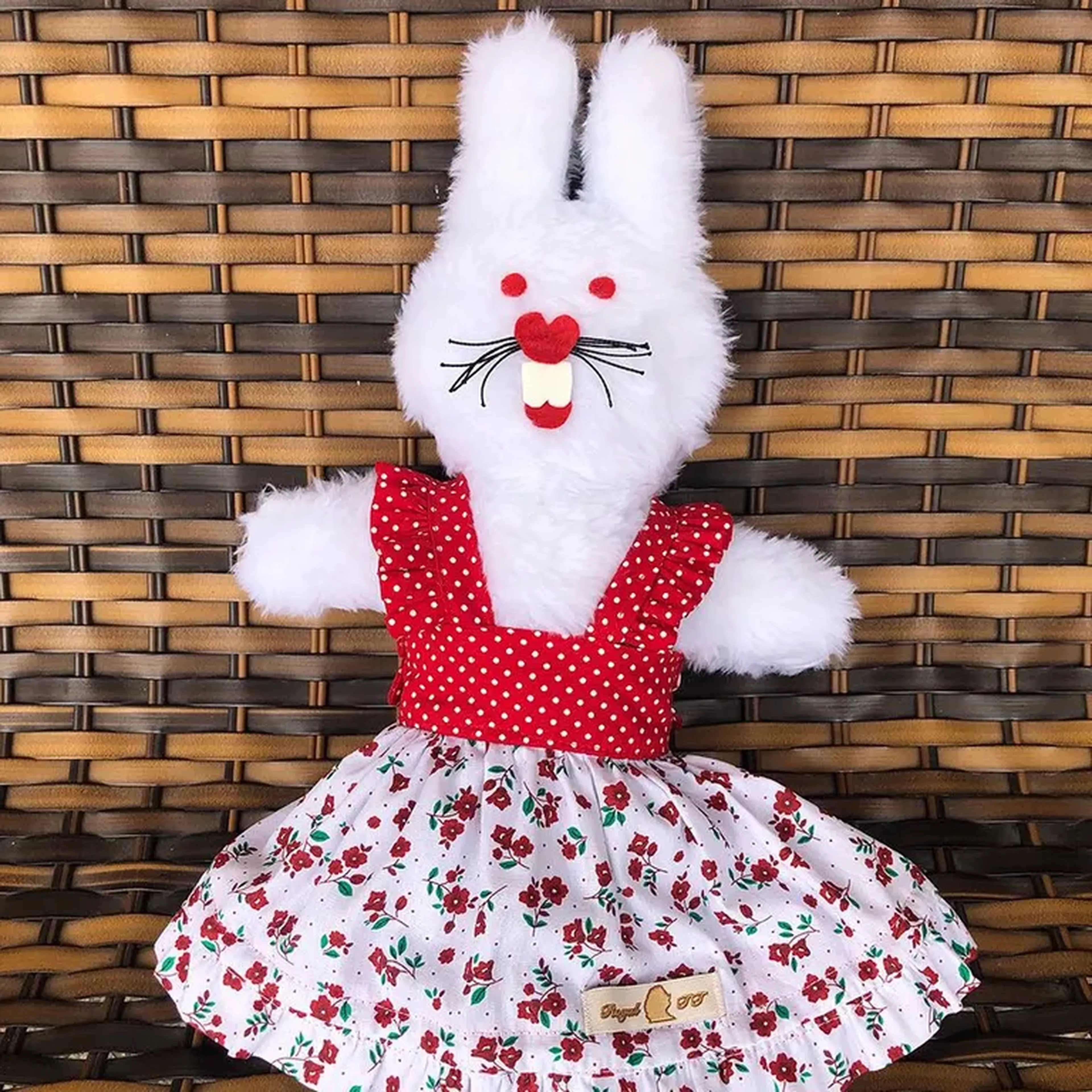 Coelhinha de Pelúcia Bunny Vestido Floral e Poás imagem