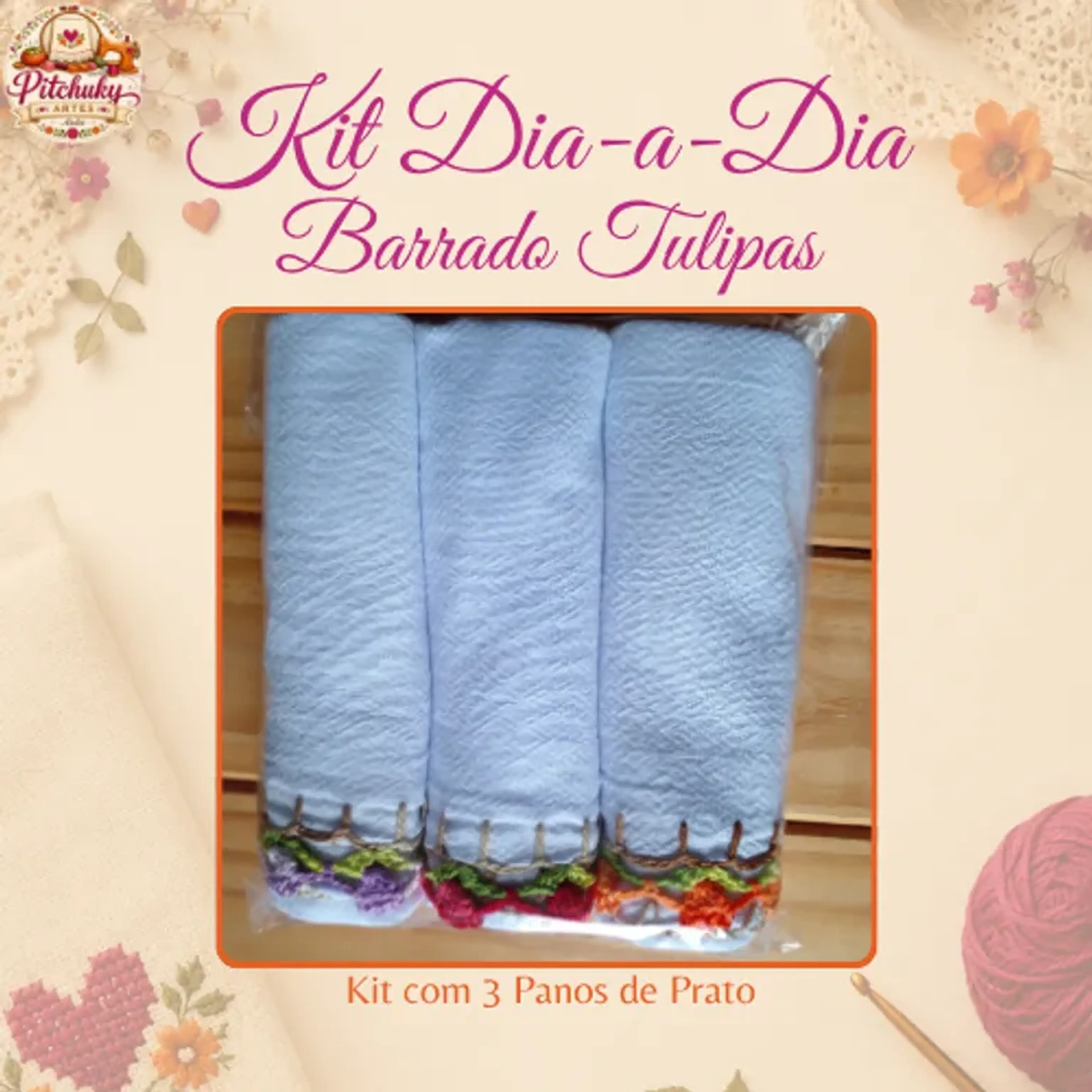 Kit Dia-a-Dia Barrado Tulipas (1) imagem