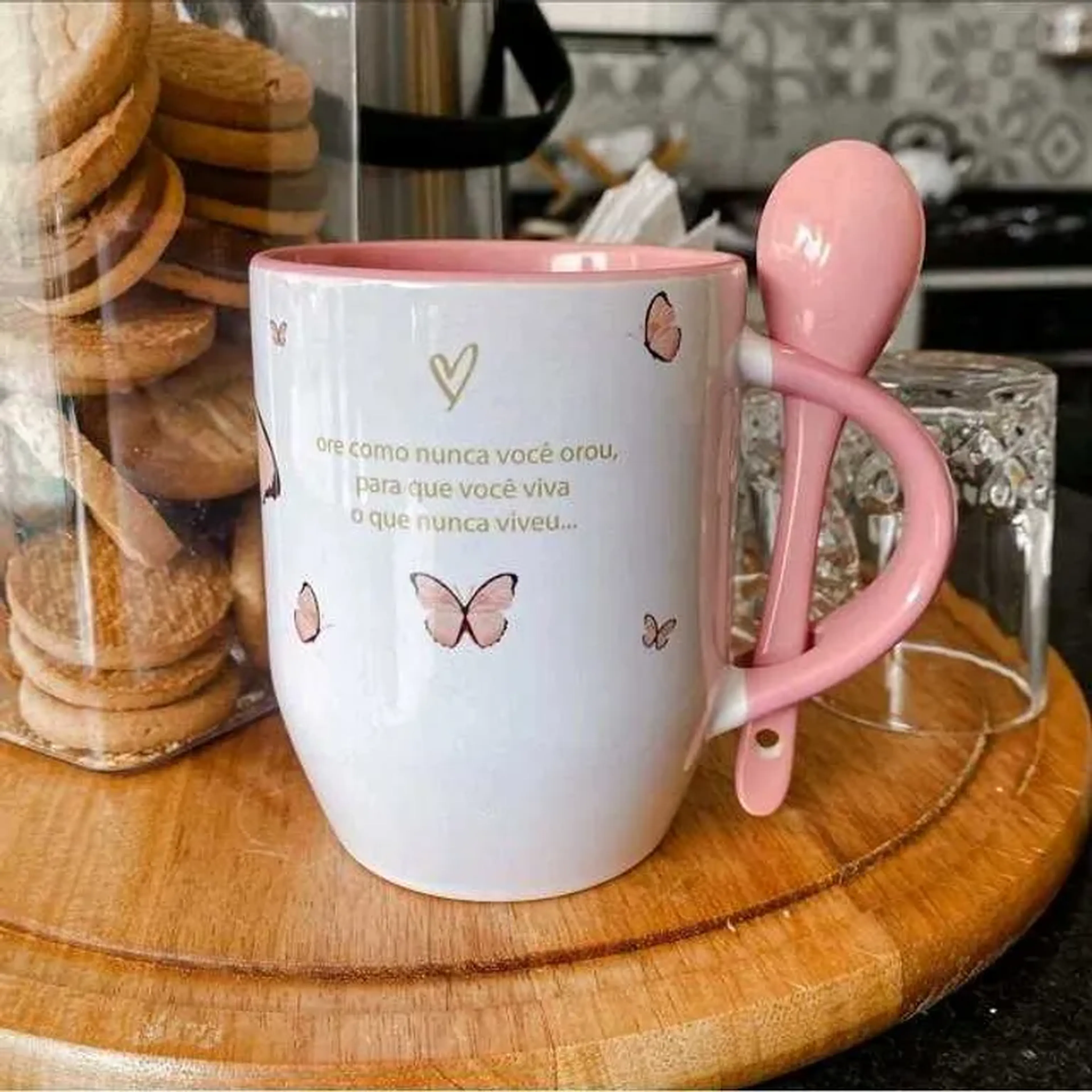 Caneca Porcelana com colher imagem