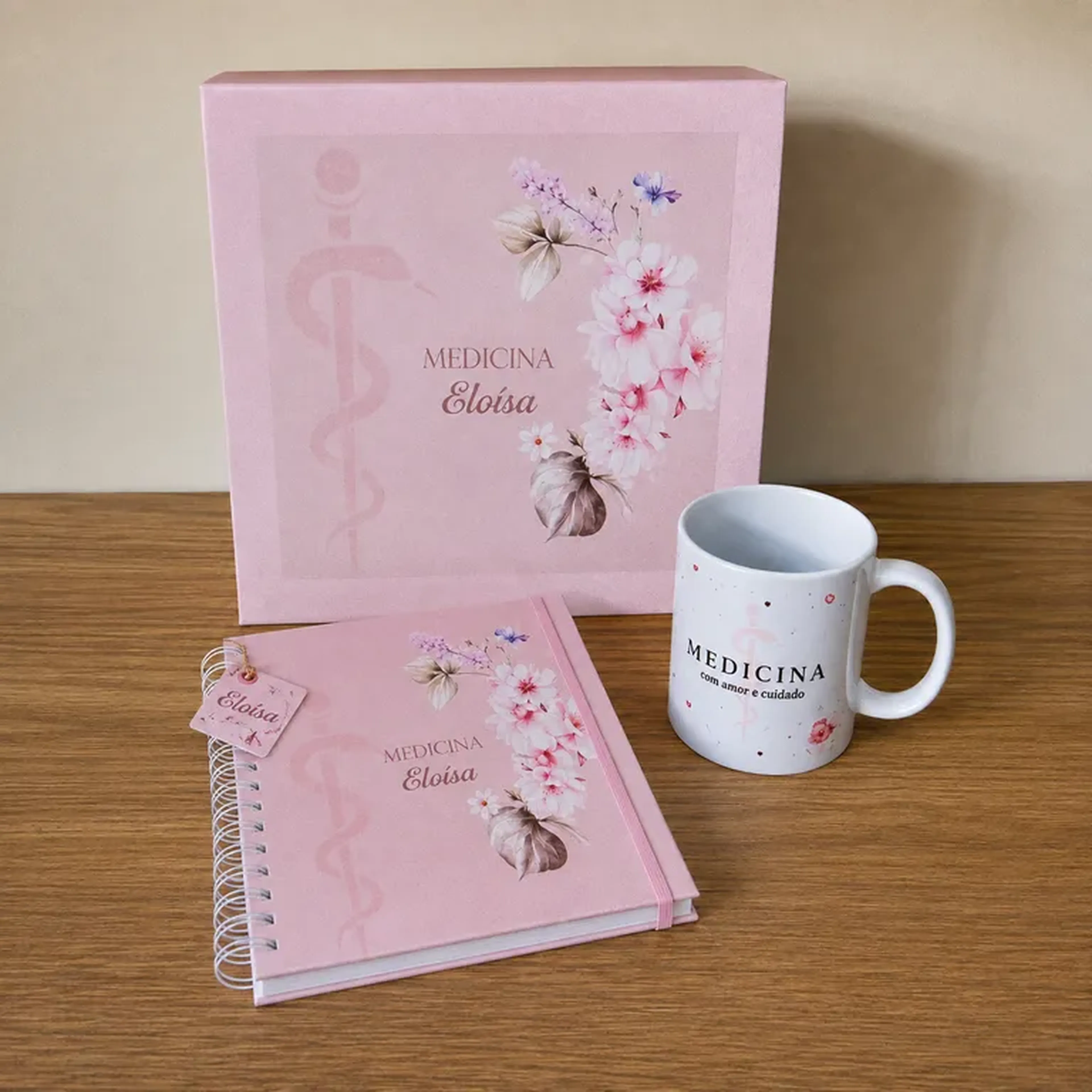 kit Caderno A5 + caneca + Caixa presente imagem