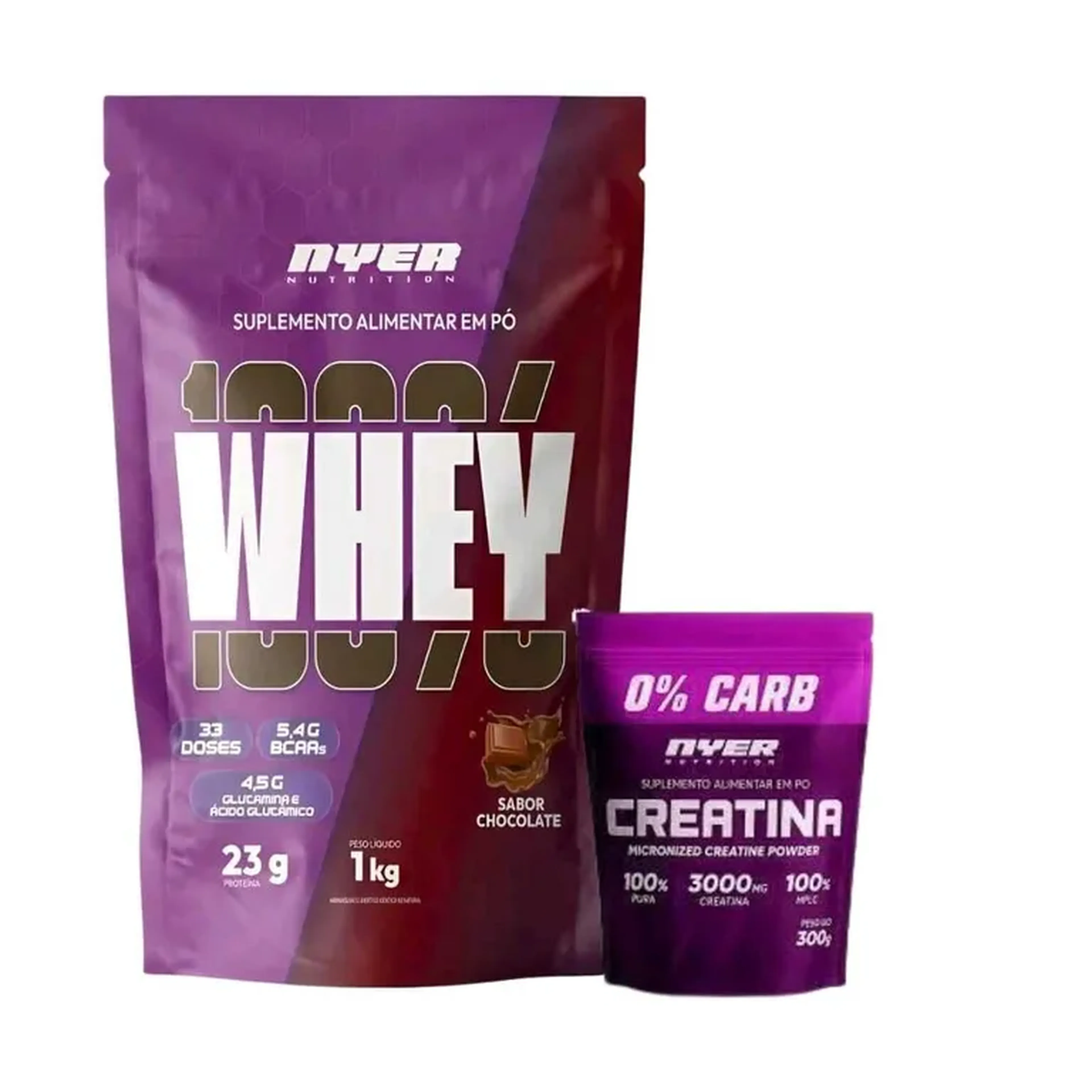 kit hipertrofia WHEY 1kg + CREATINA 300g imagem