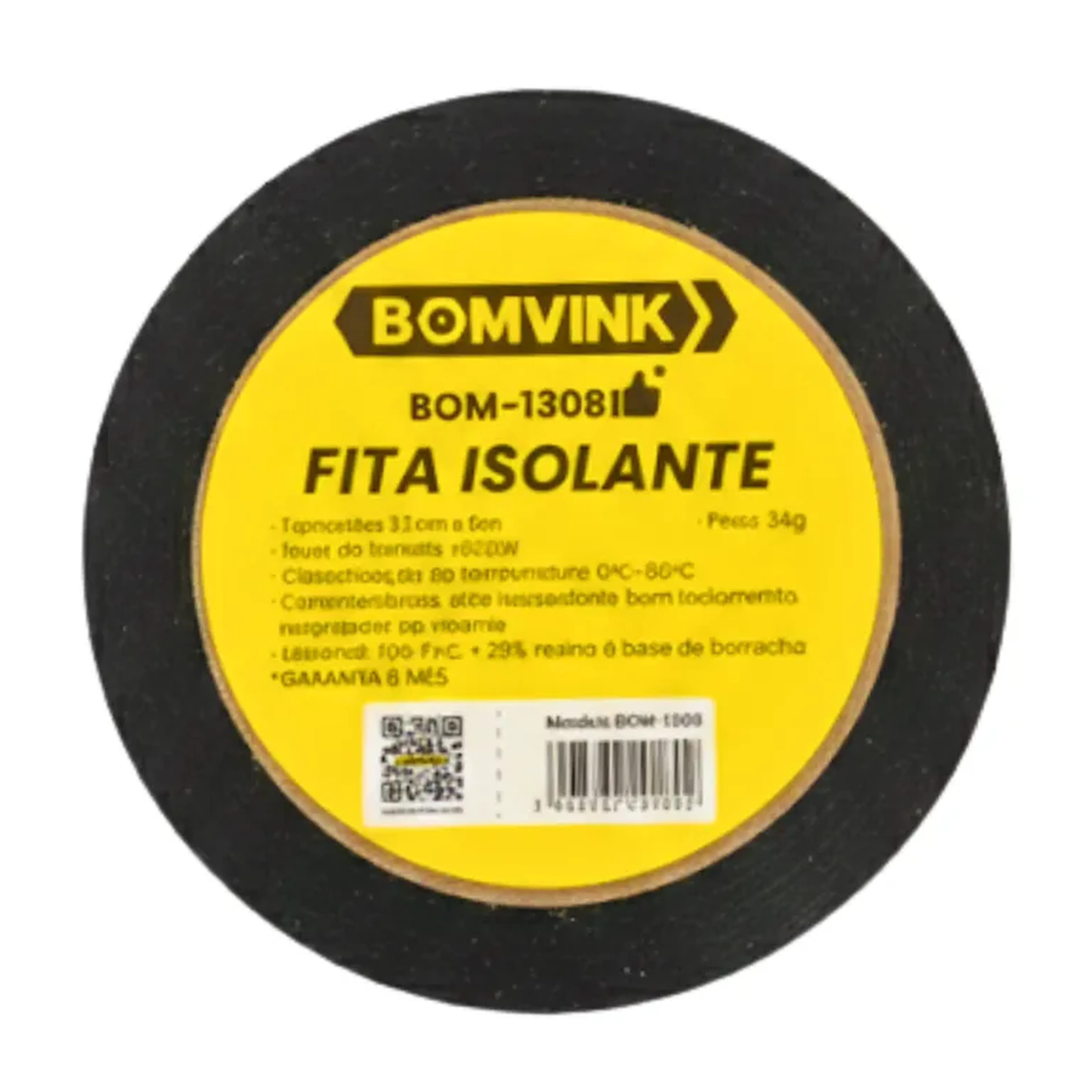 Fita Isolante Anti-Chama 17mm x 9m Profissional BOM-1308 imagem