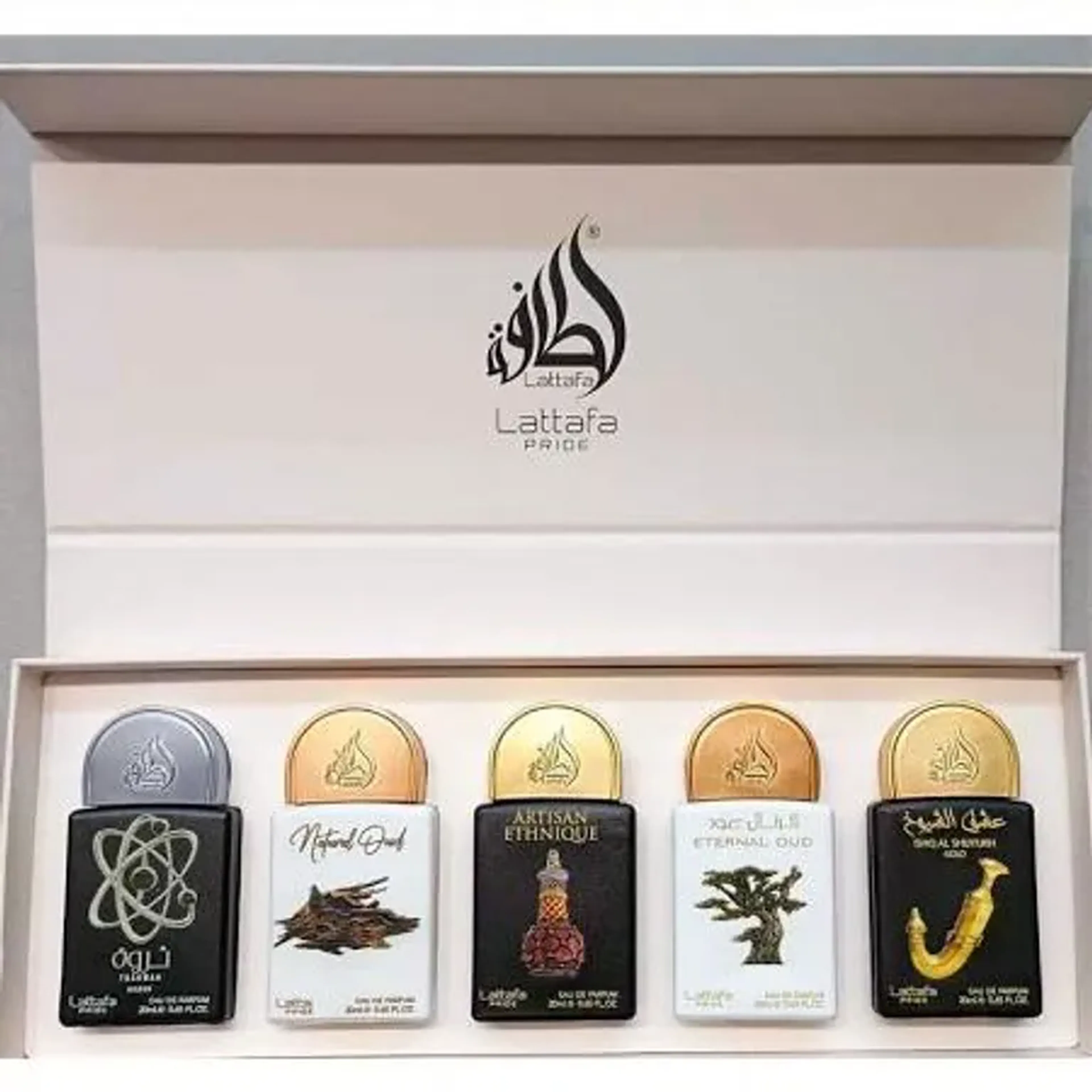 KIT LATTAFA PRIDE ARTISAN+NATURAL+THARWAH SILVER+ETERNAL+ISHQ AL imagem