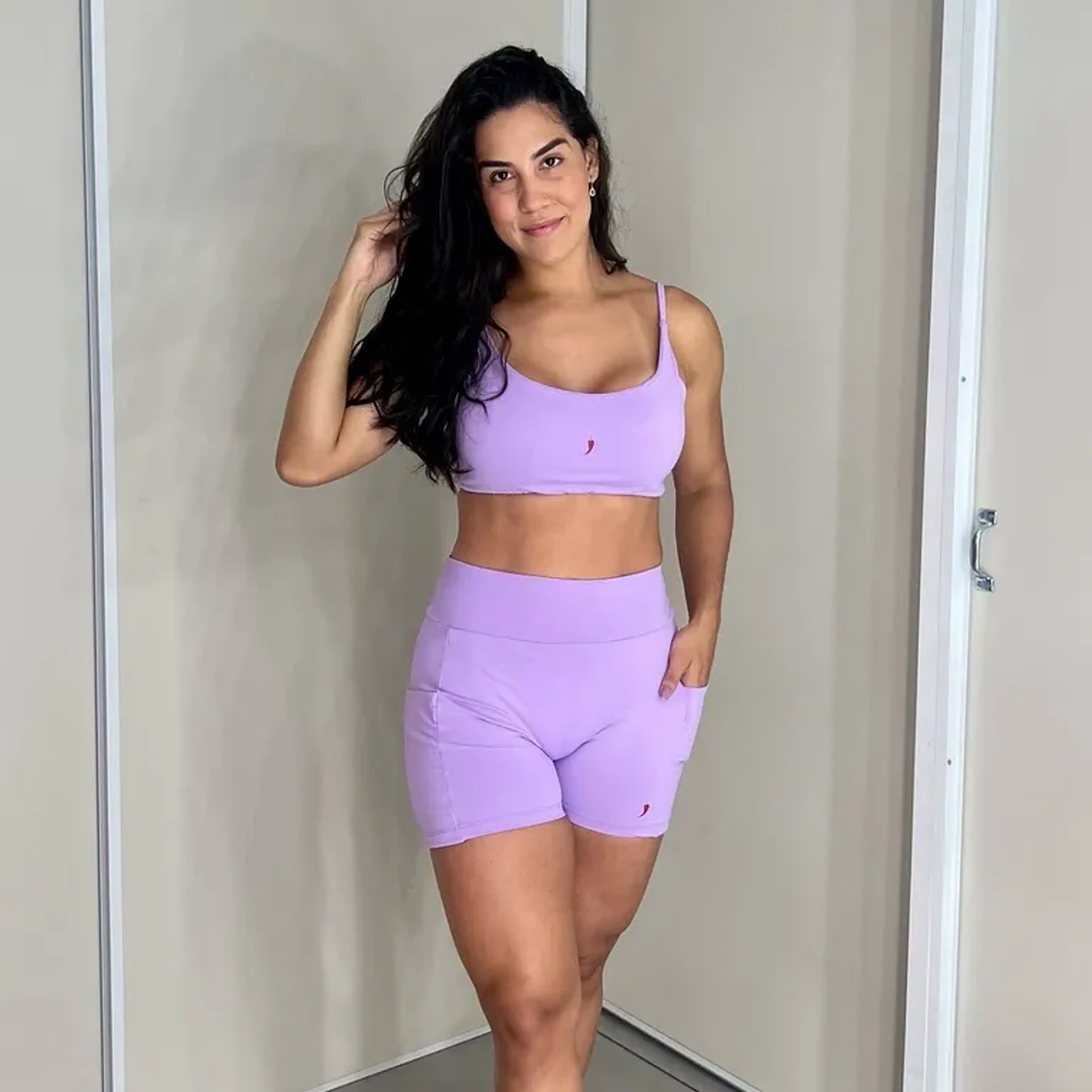Short Run com bolso lavanda imagem