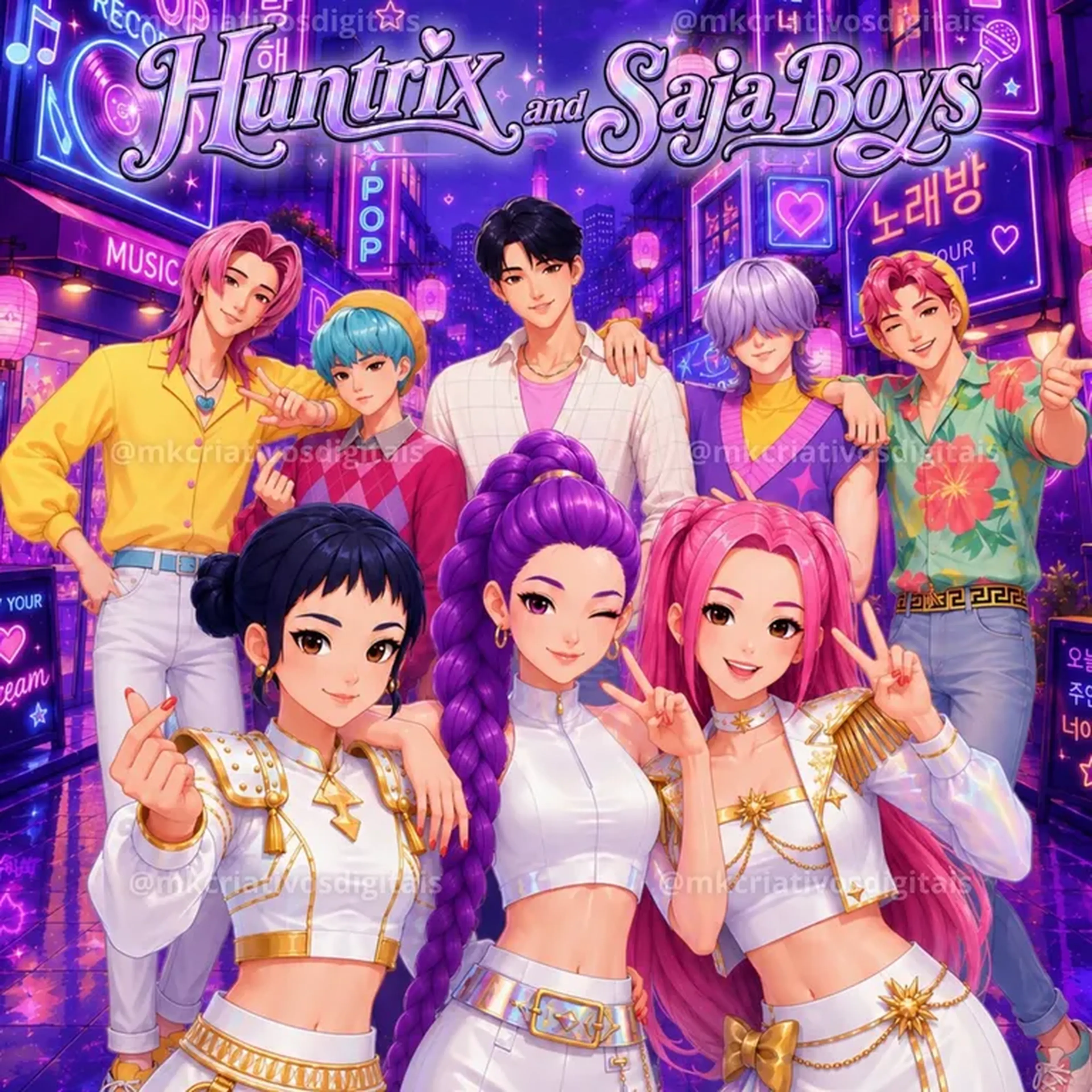 Huntrix e Saja Boys - Kit digital IA PNG imagem