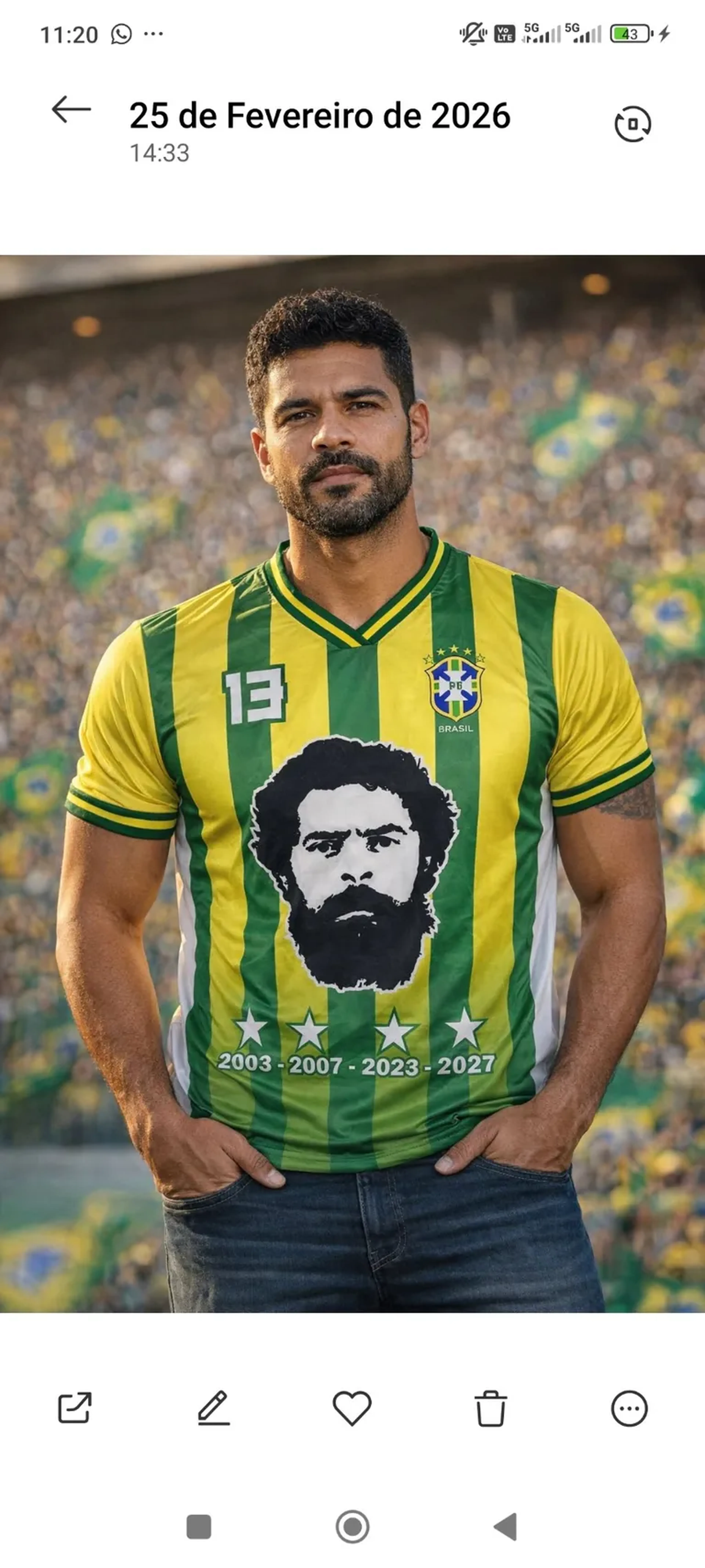 CAMISA LULA TETRA 2026 VERDE AMARELO (UNISSEX) imagem