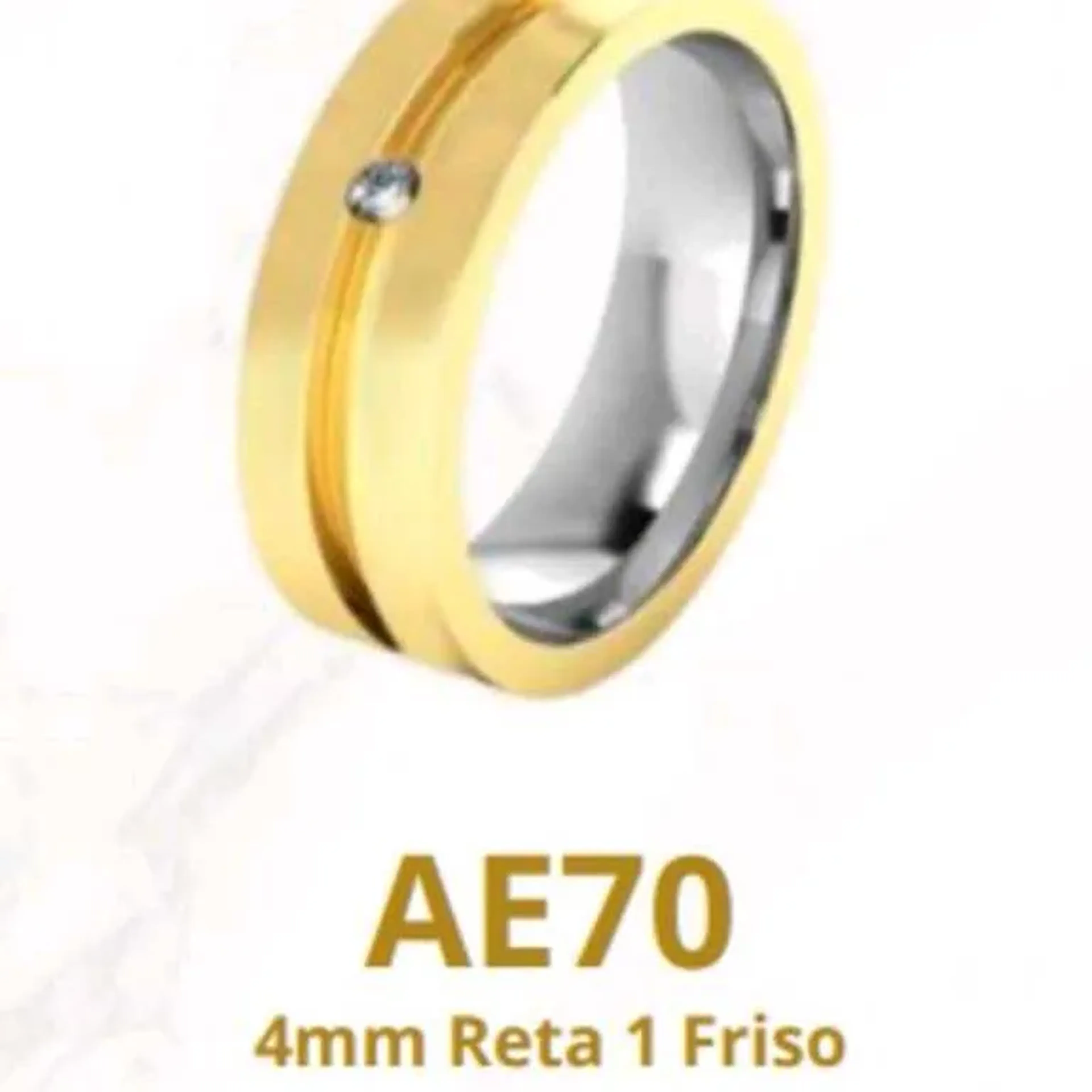 Par de Alianças ENCAPADA ouro 18k 4MM imagem