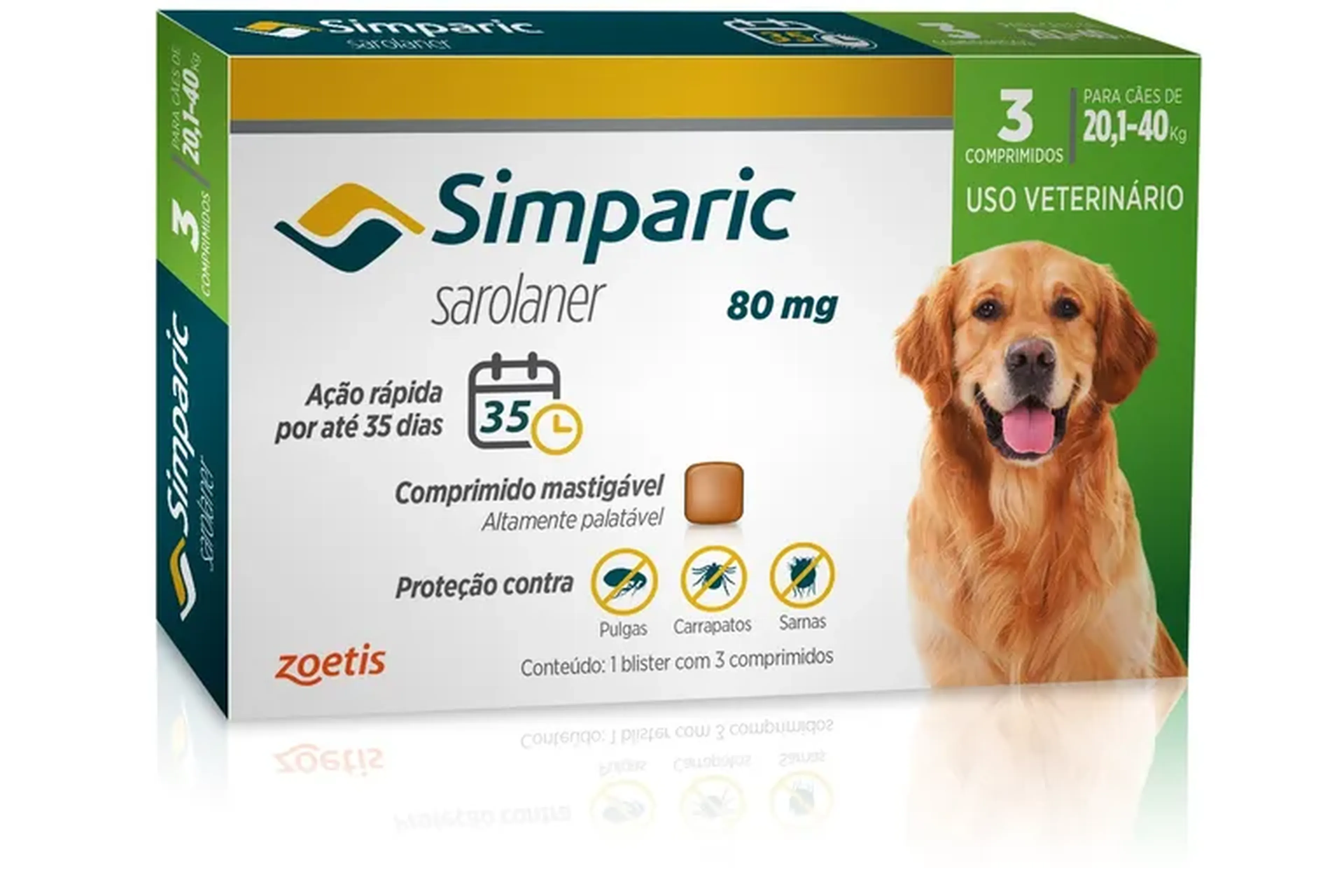 Simparic cães 20,1 a 40 kg caixa com 3 unidades imagem