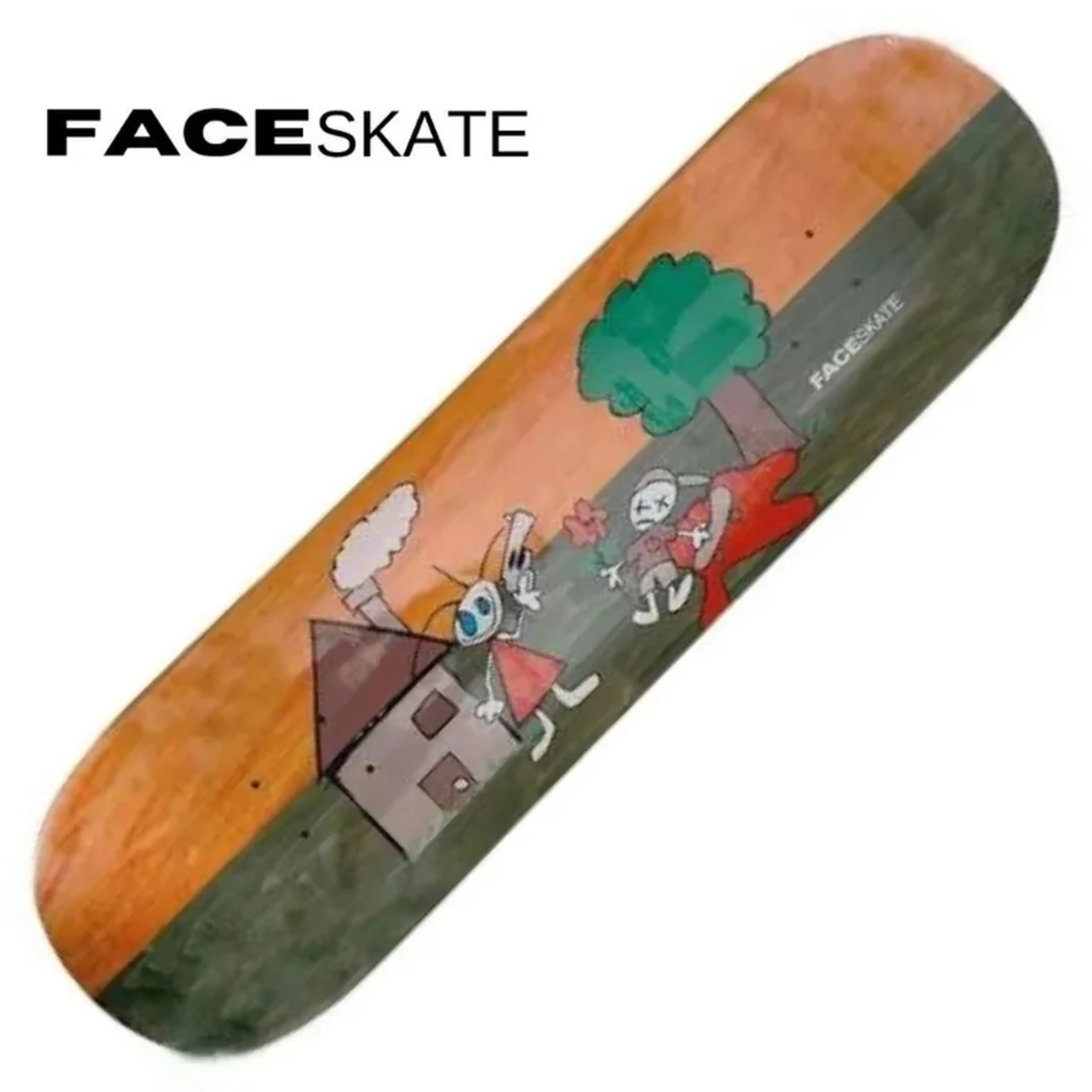 SHAPE MAPLE FACE SKATEBOARDS BEGINNING GREEN ORANGE imagem