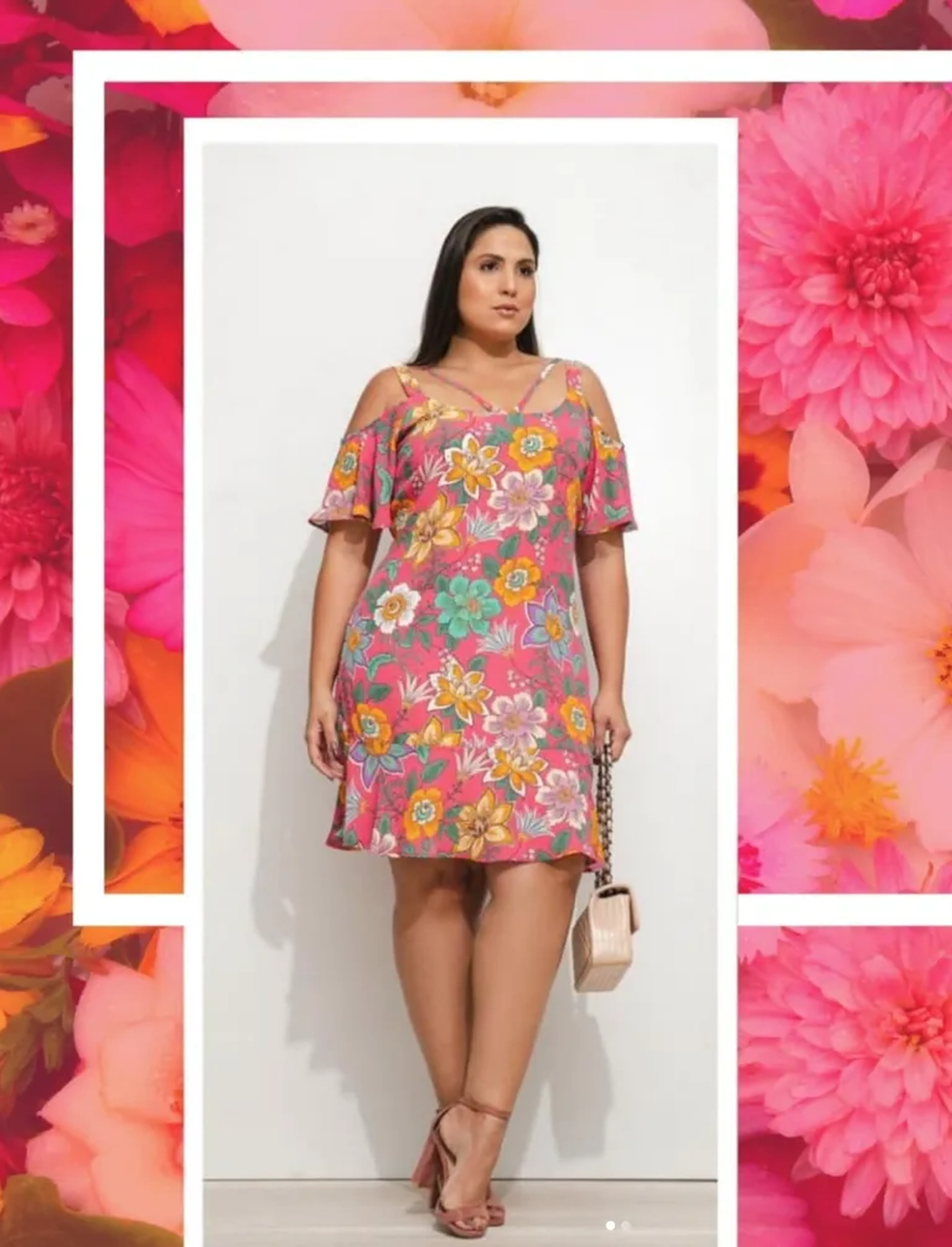 Vestido Chiffon Floral - TAM P PLUS imagem