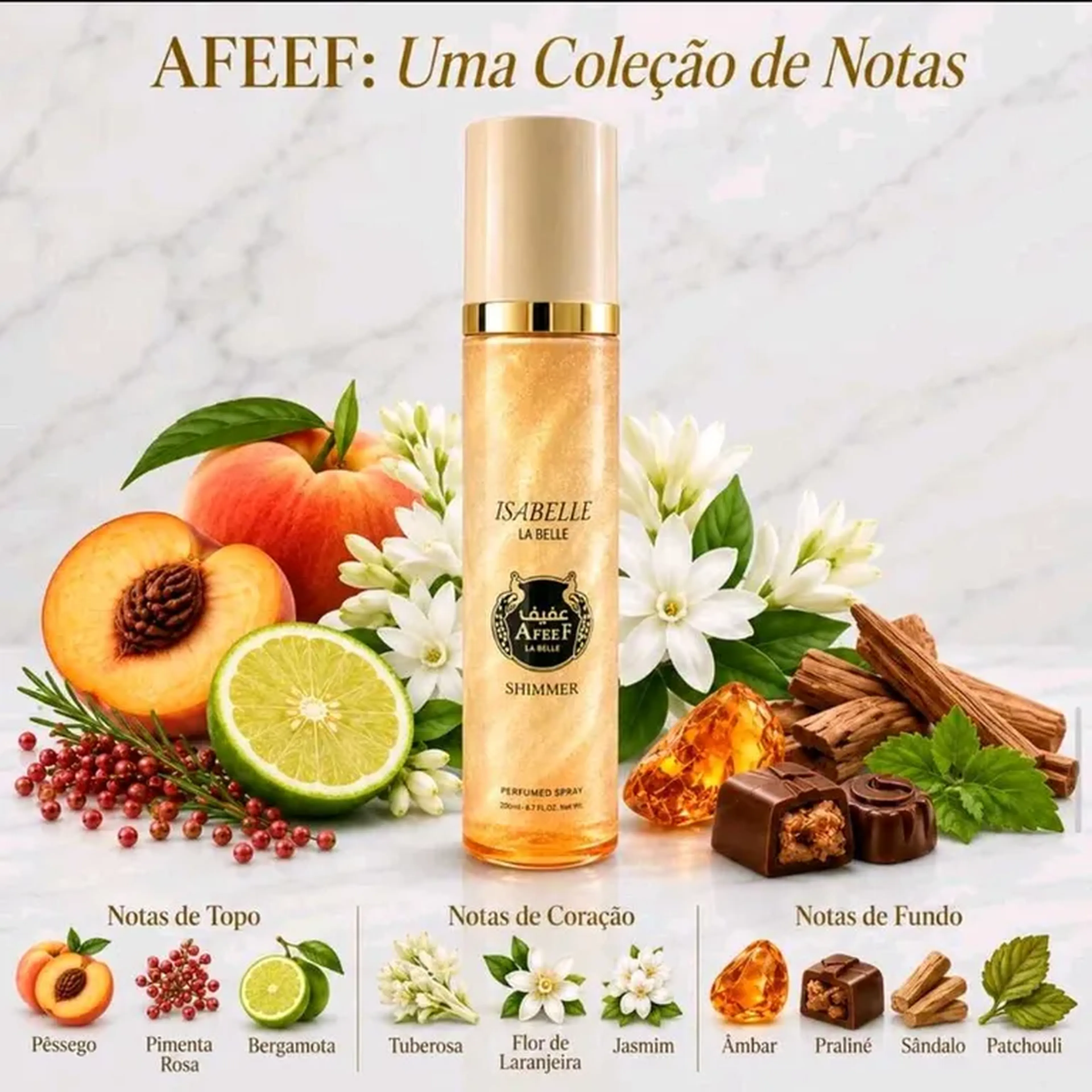 Body Splash Árabe Isabelle La Belle - AFEEF SHIMMER 300ML imagem