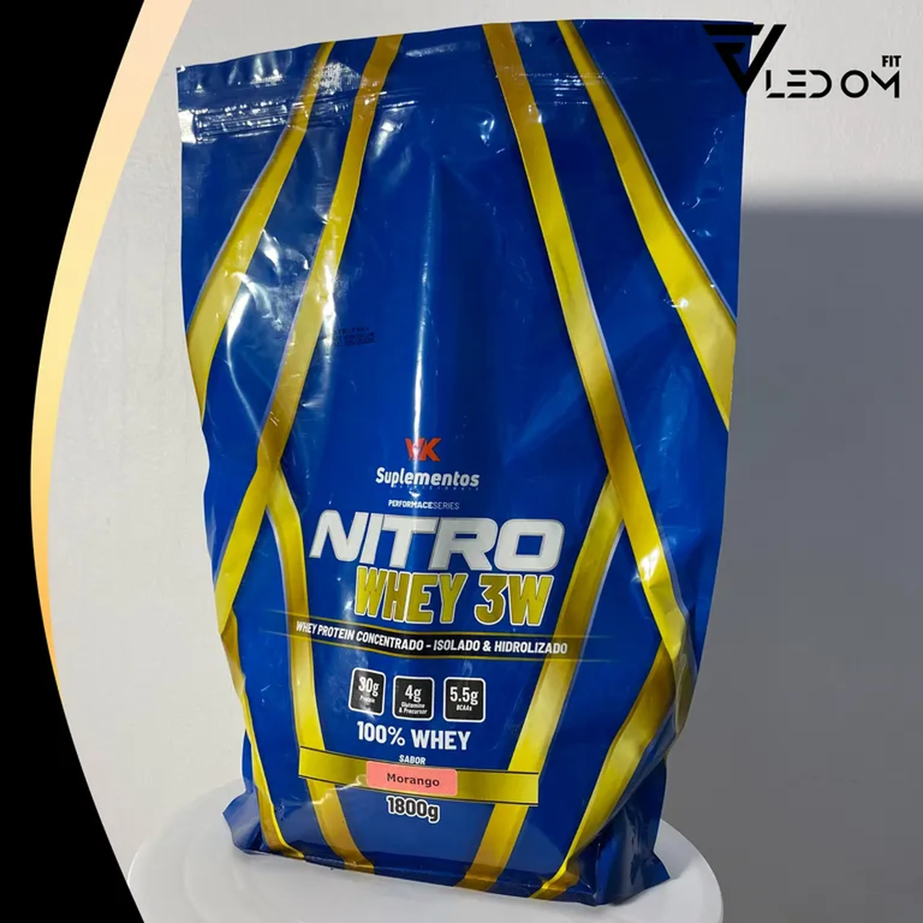 Whey 100% Nitro 3W - 1,8Kg - Morango imagem