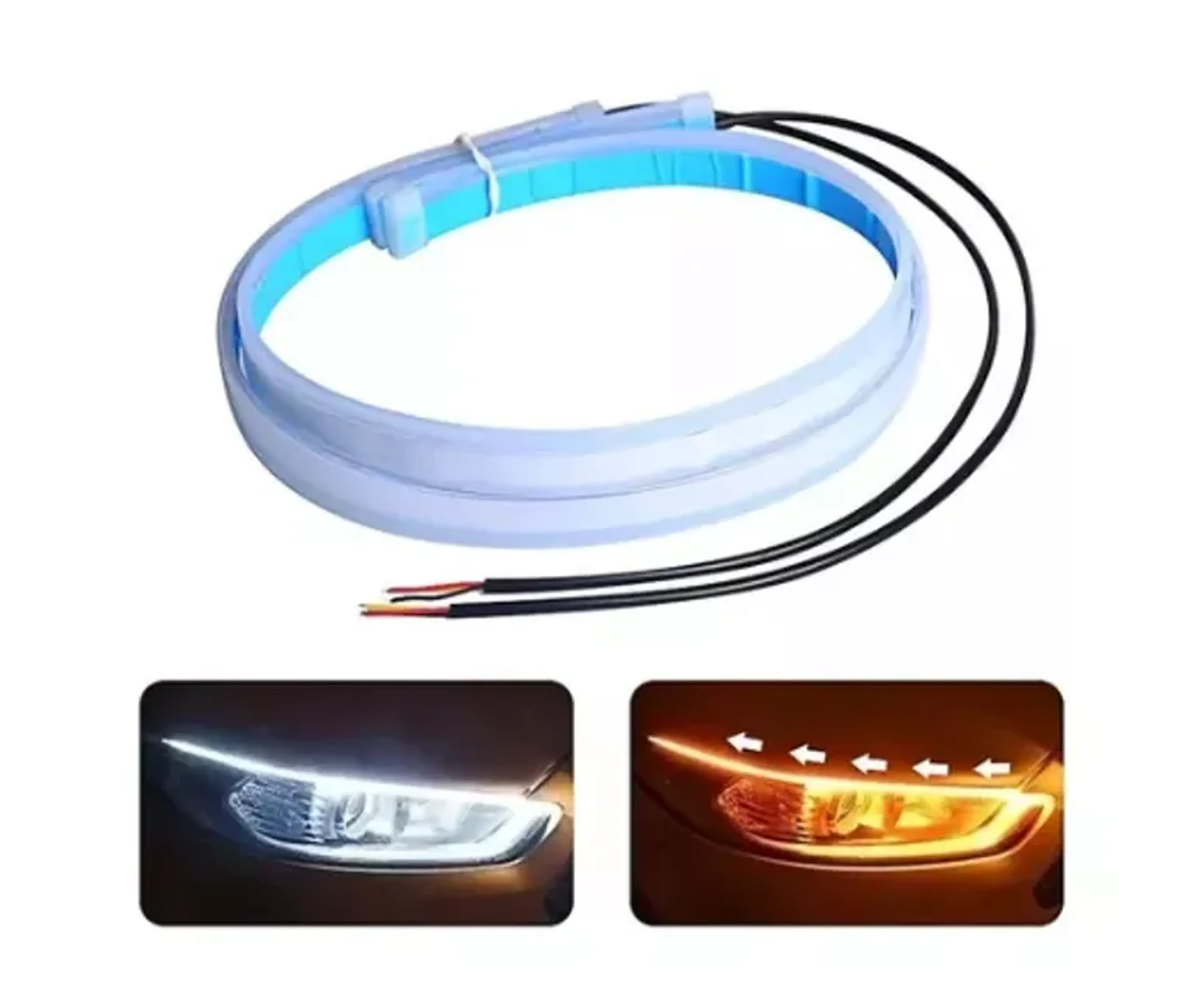 Fita Led Automotiva Farol Drl + Seta Sequencial imagem