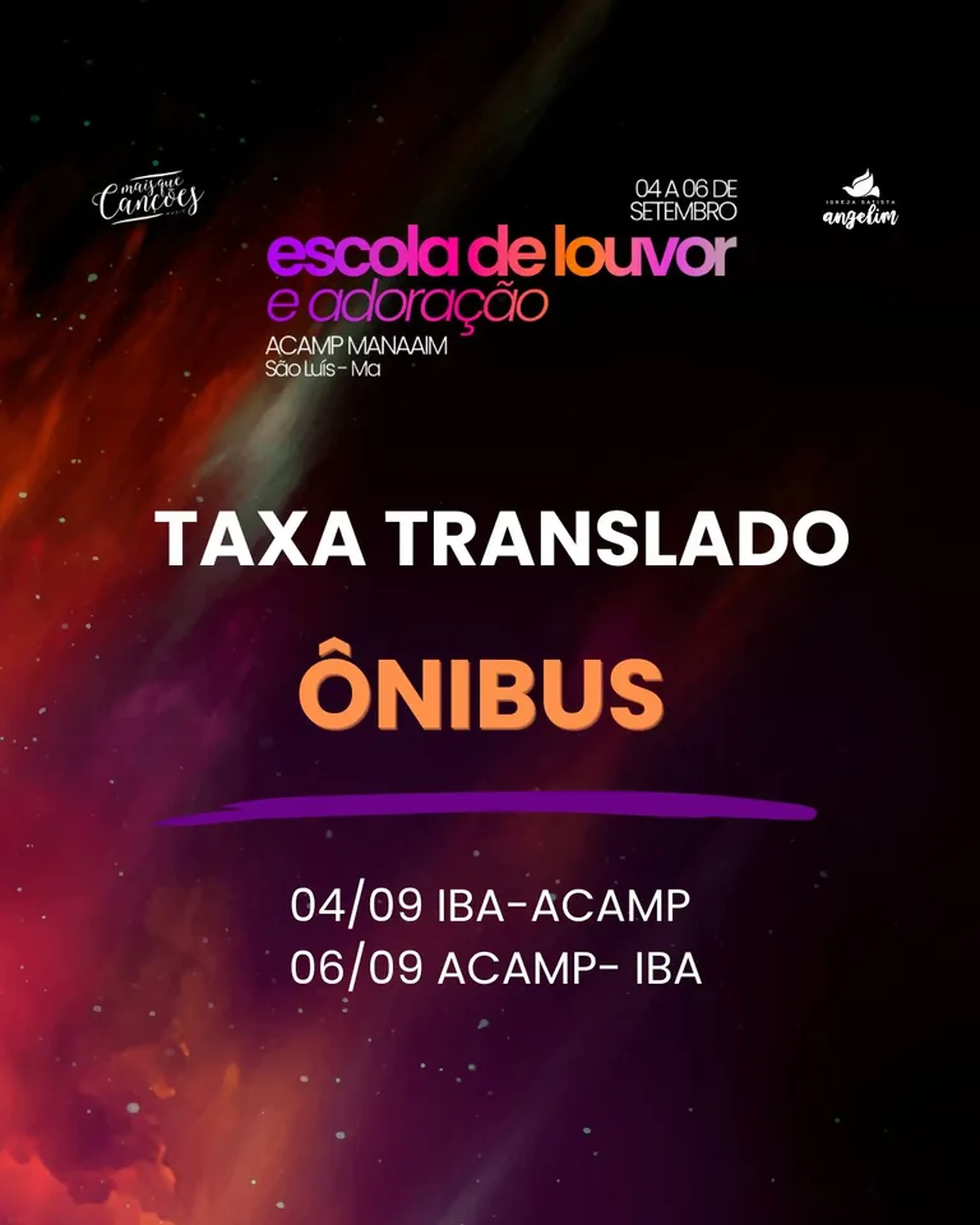 TAXA de TRANSLADO - Escola de Louvor e Adoração 2026 imagem