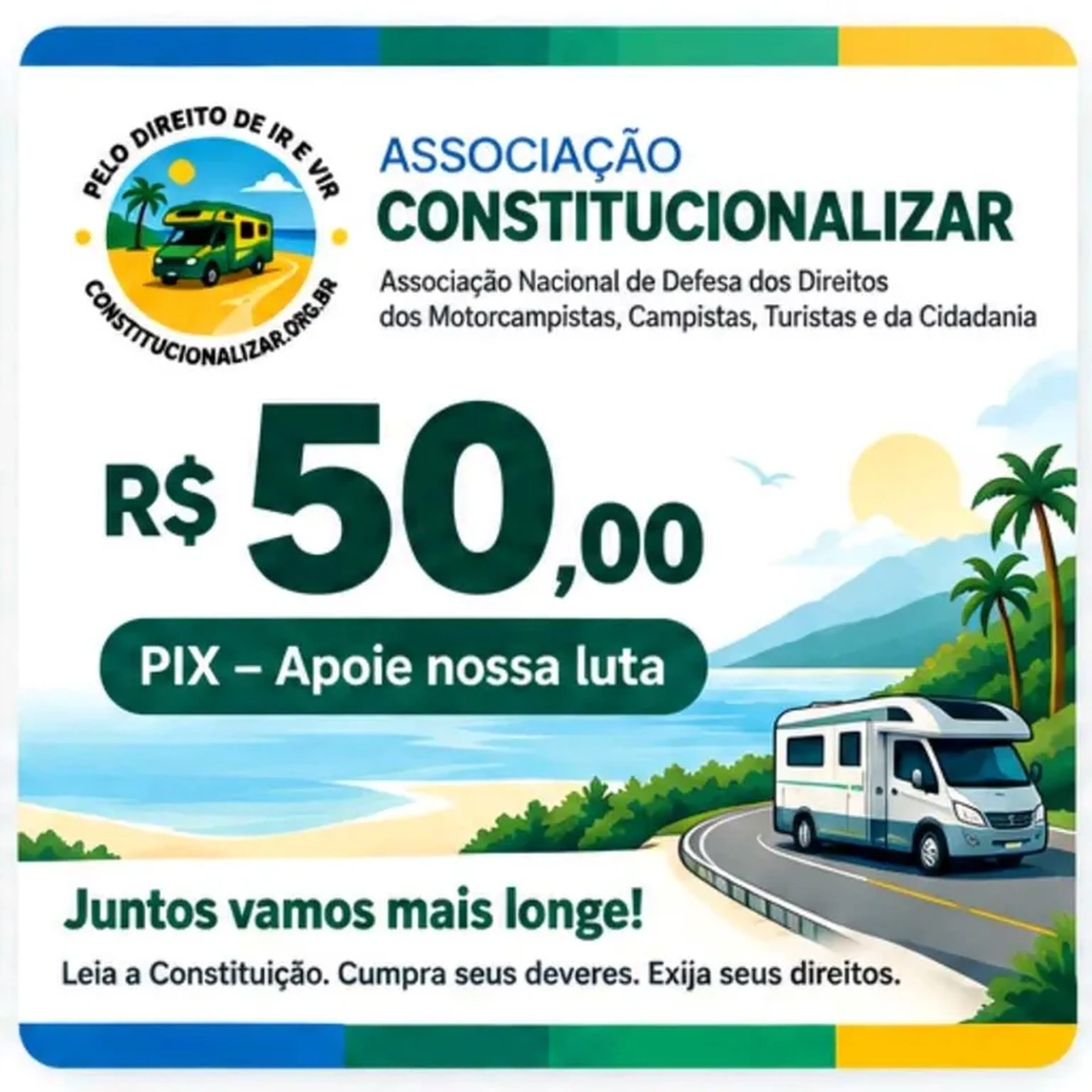Pix 50,00 reais Associação Constitucionalizar imagem