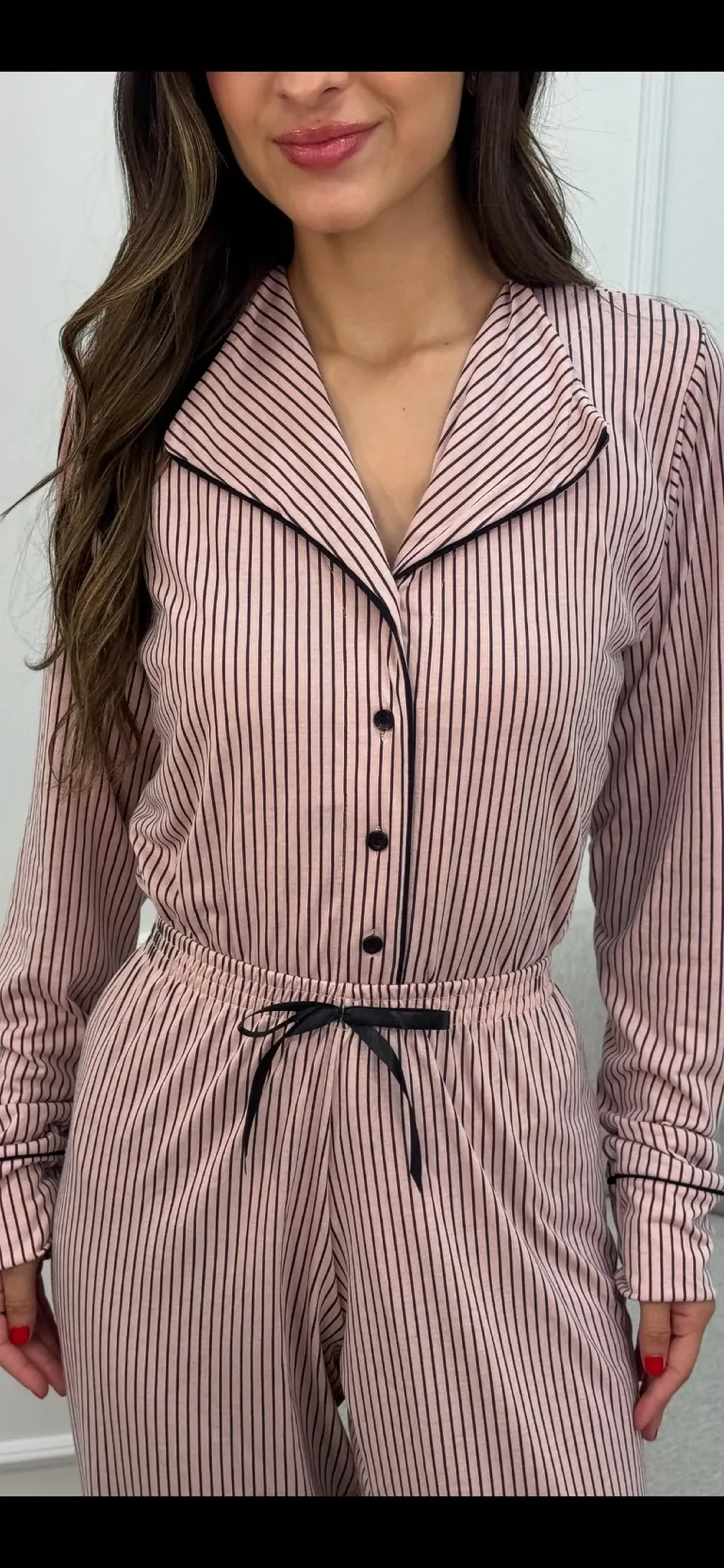 Pijama inverno com botões e gola imagem
