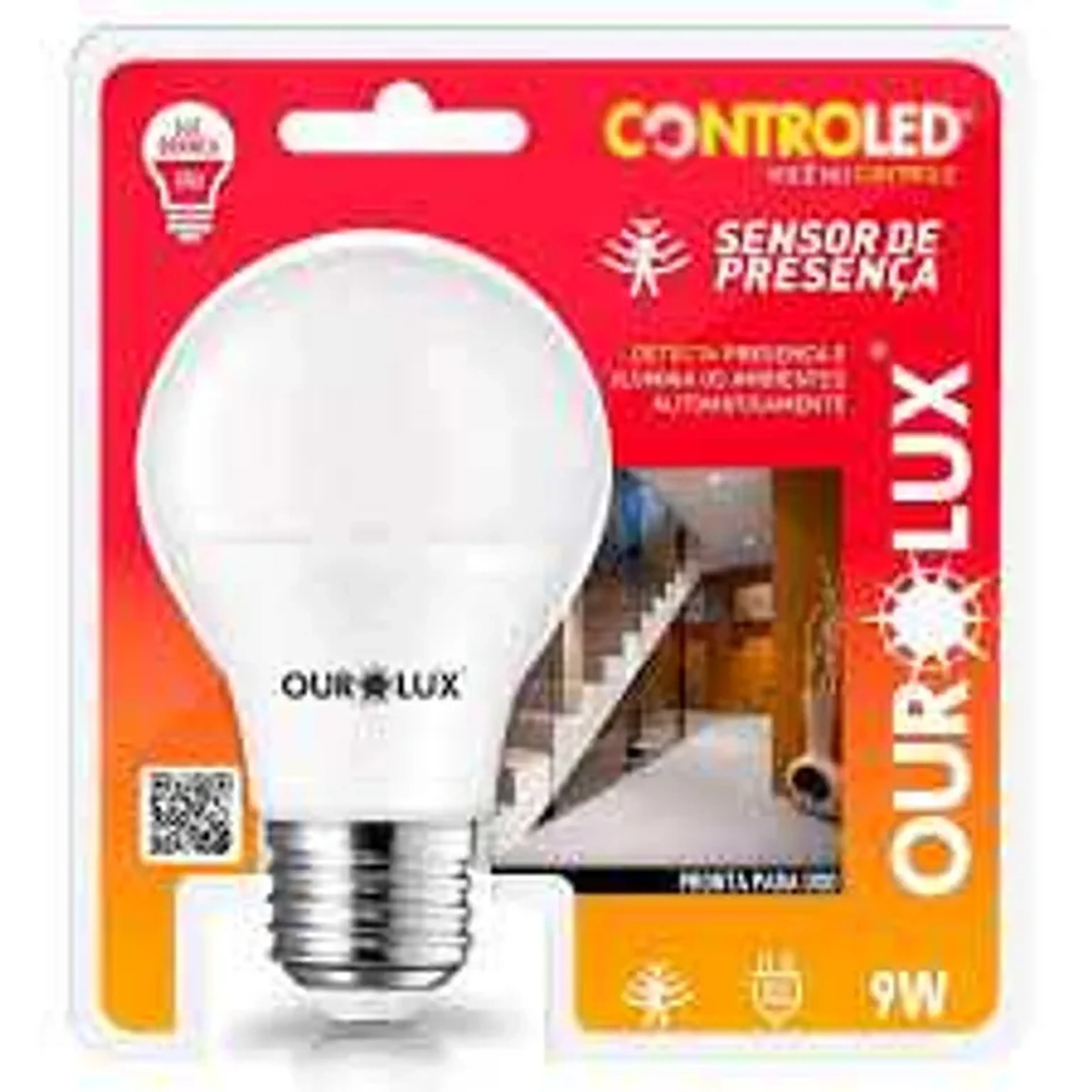 Lâmpada LED 9w presença imagem