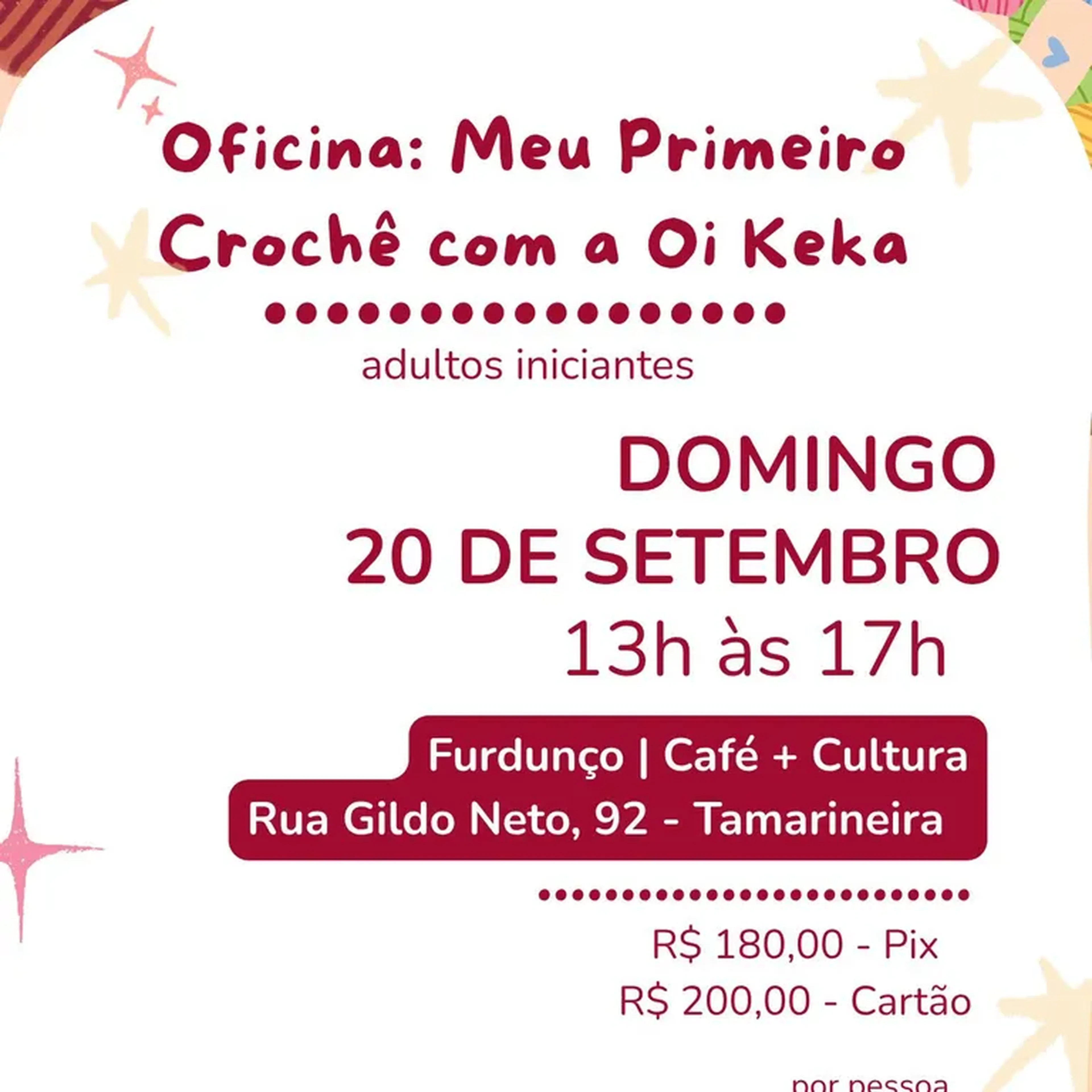 Oficina Meu Primeiro Crochê com a Oi Keka imagem
