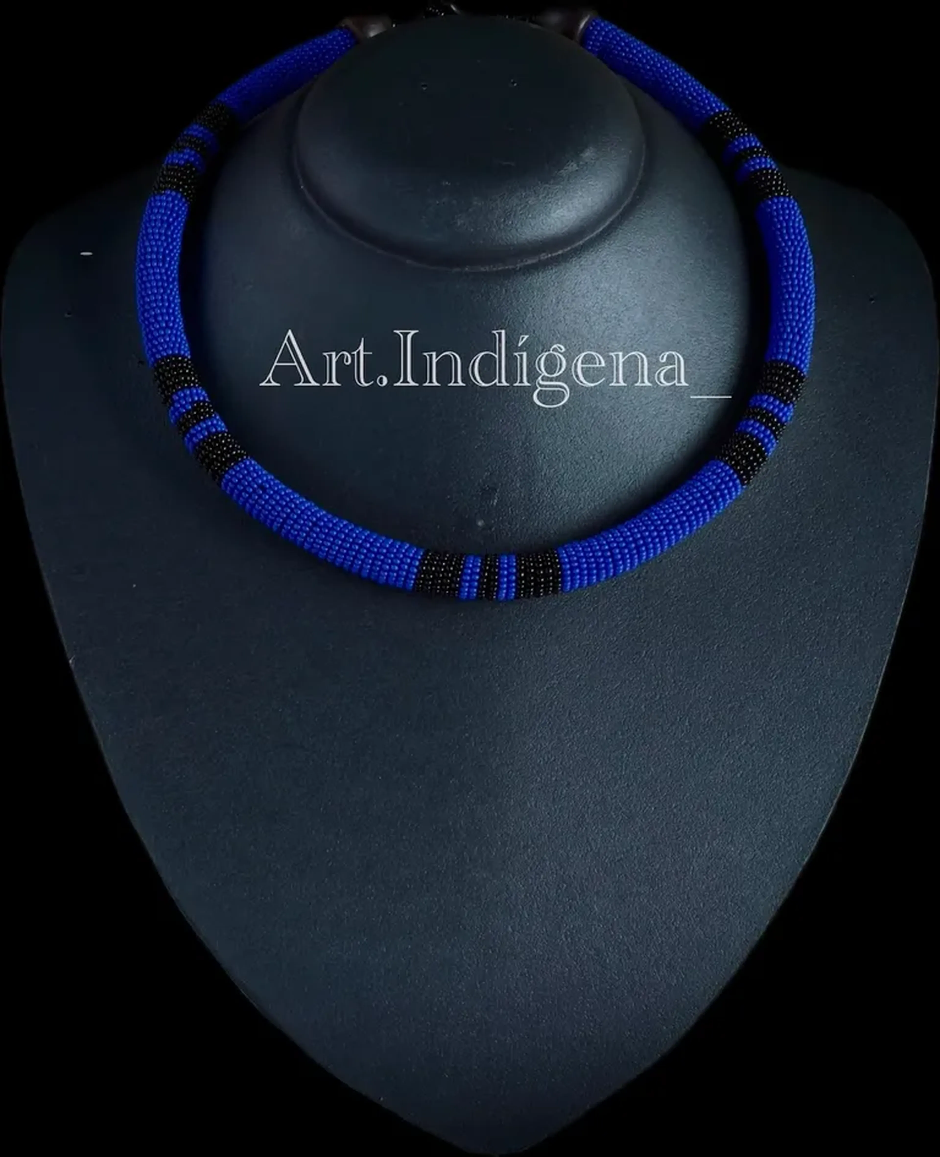 Colar cobra coral azul imagem