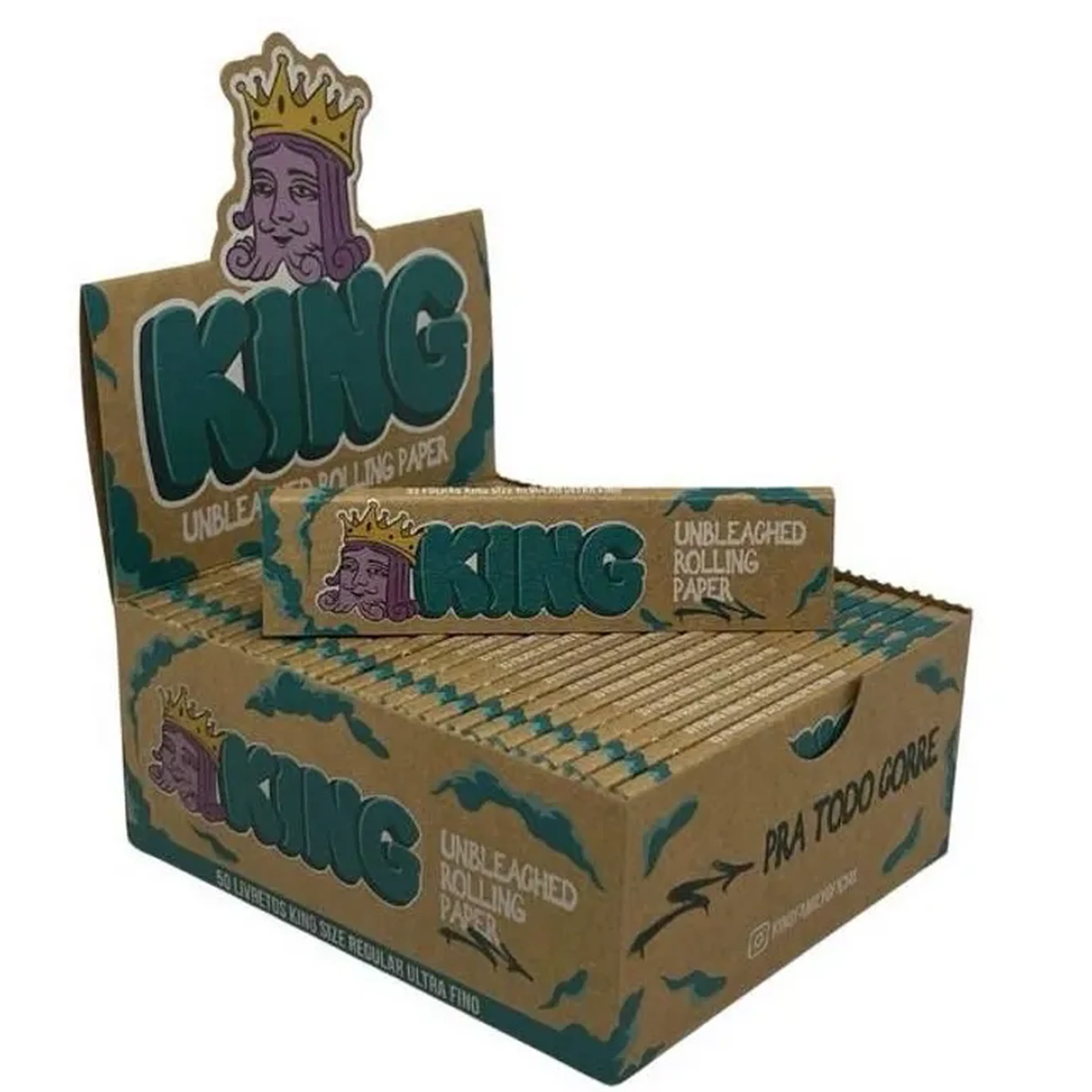 Seda King Unbleached Rolling Paper K.S imagem