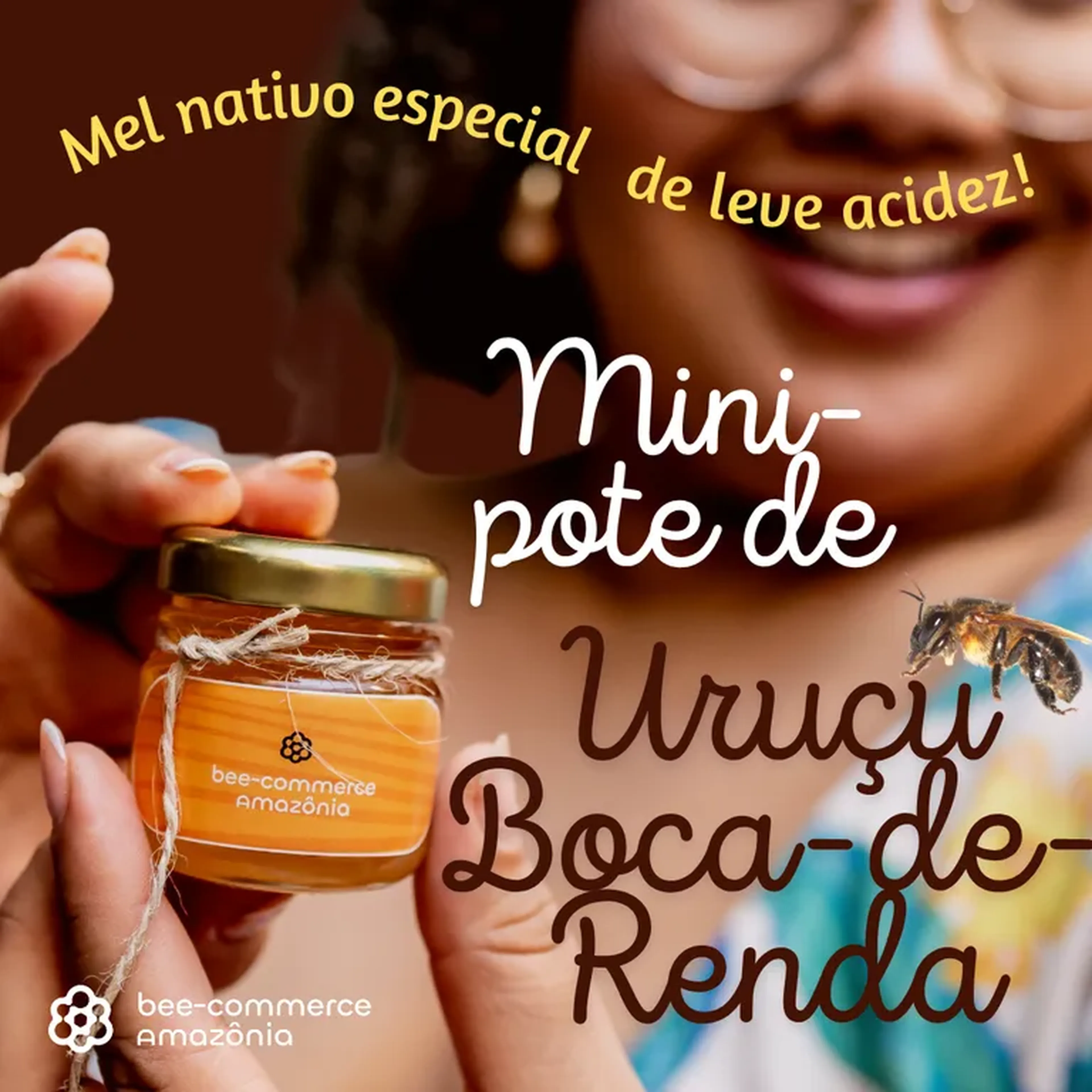 Mini-pote de mel de Uruçu-boca-de-renda - 40 ml imagem