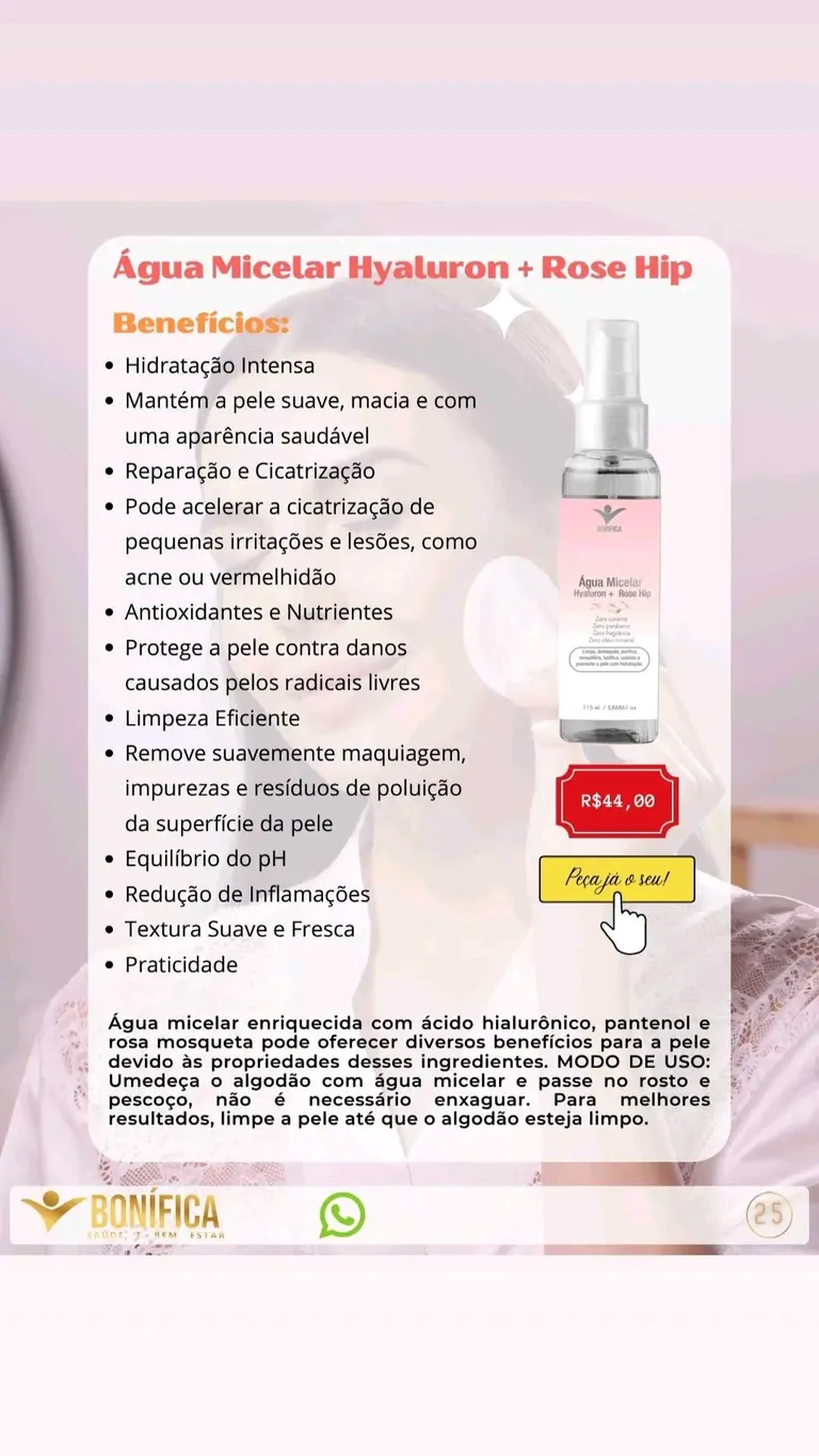 Água Micelar Hyaluron + Rose Hip imagem
