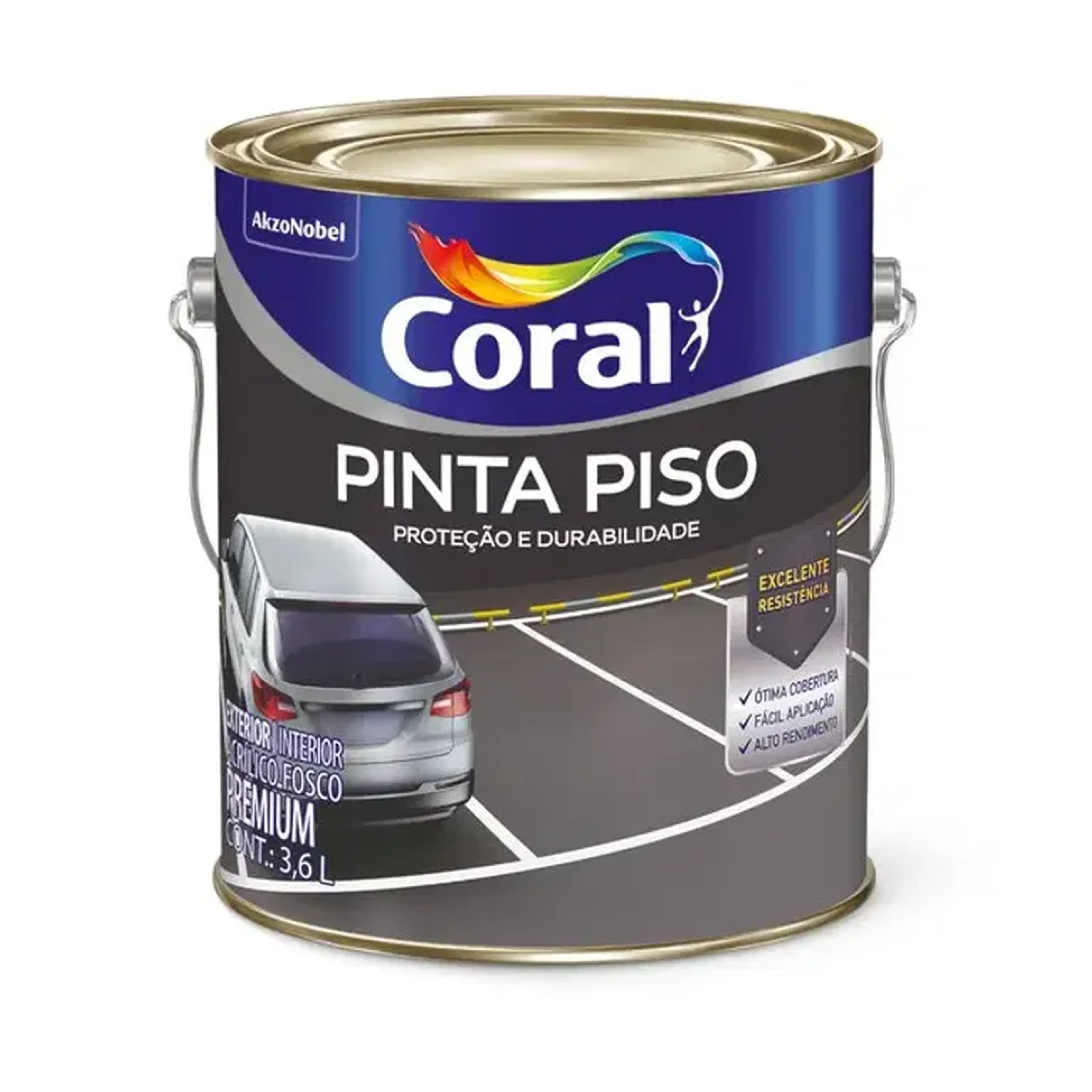 TINTA PINTA PISO CORAL GL 3,6 L BRANCO imagem