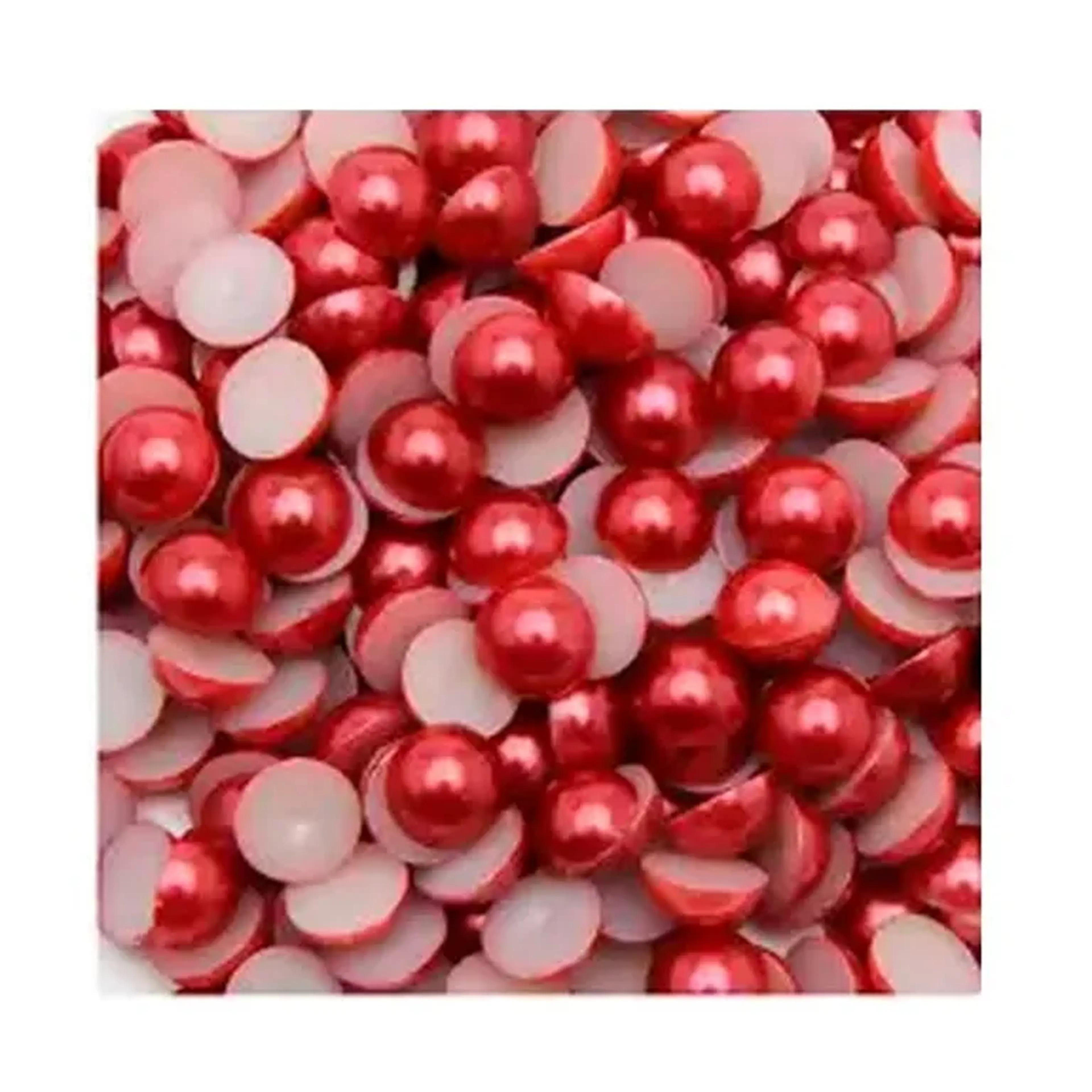 Meia Pérola Abs vermelha 8mm 20g imagem