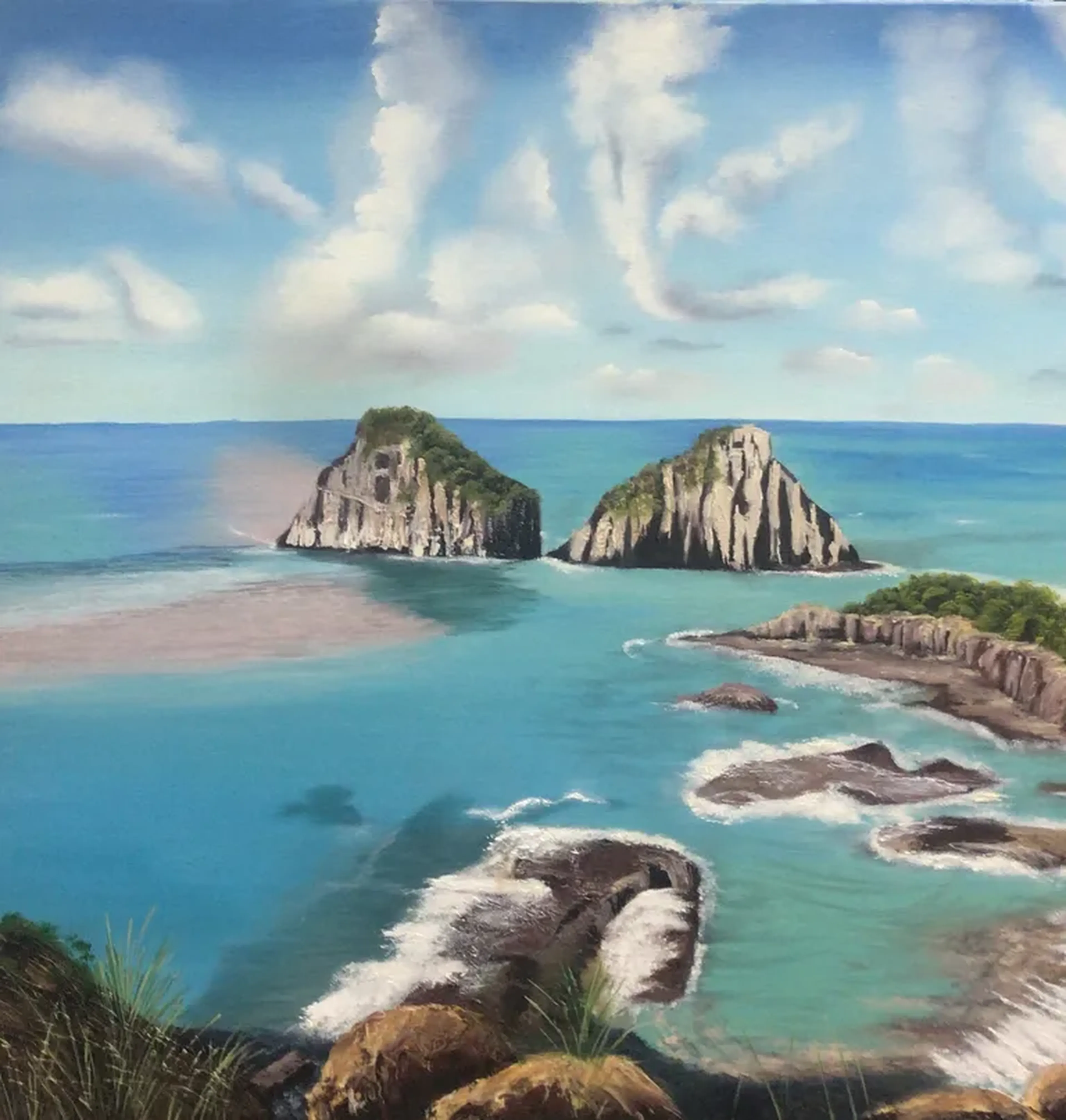 Tela tinta óleo 60x60 “Fernando de Noronha “ imagem