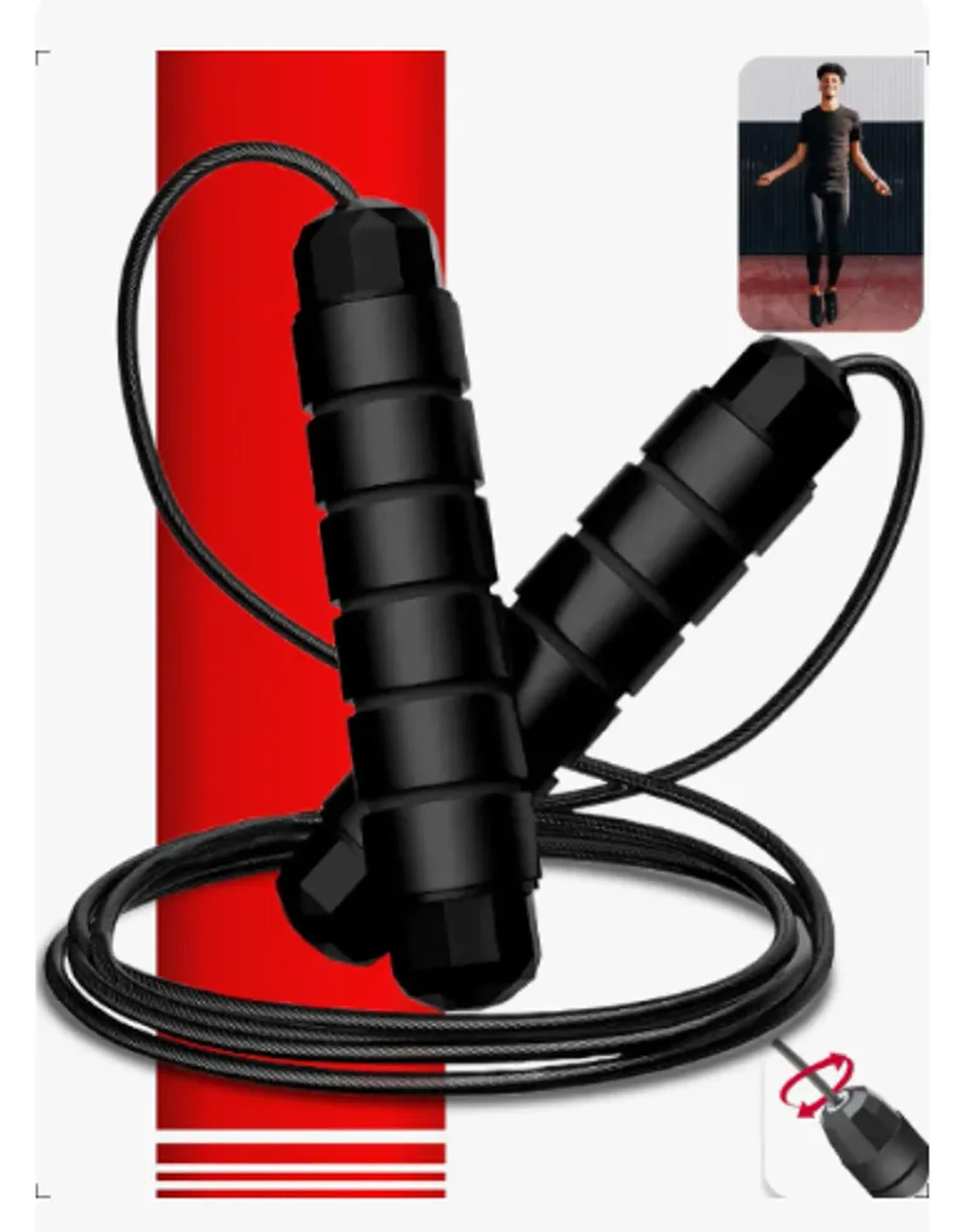 Corda De Pular Cross Speed Rope Rolamento Profissional imagem