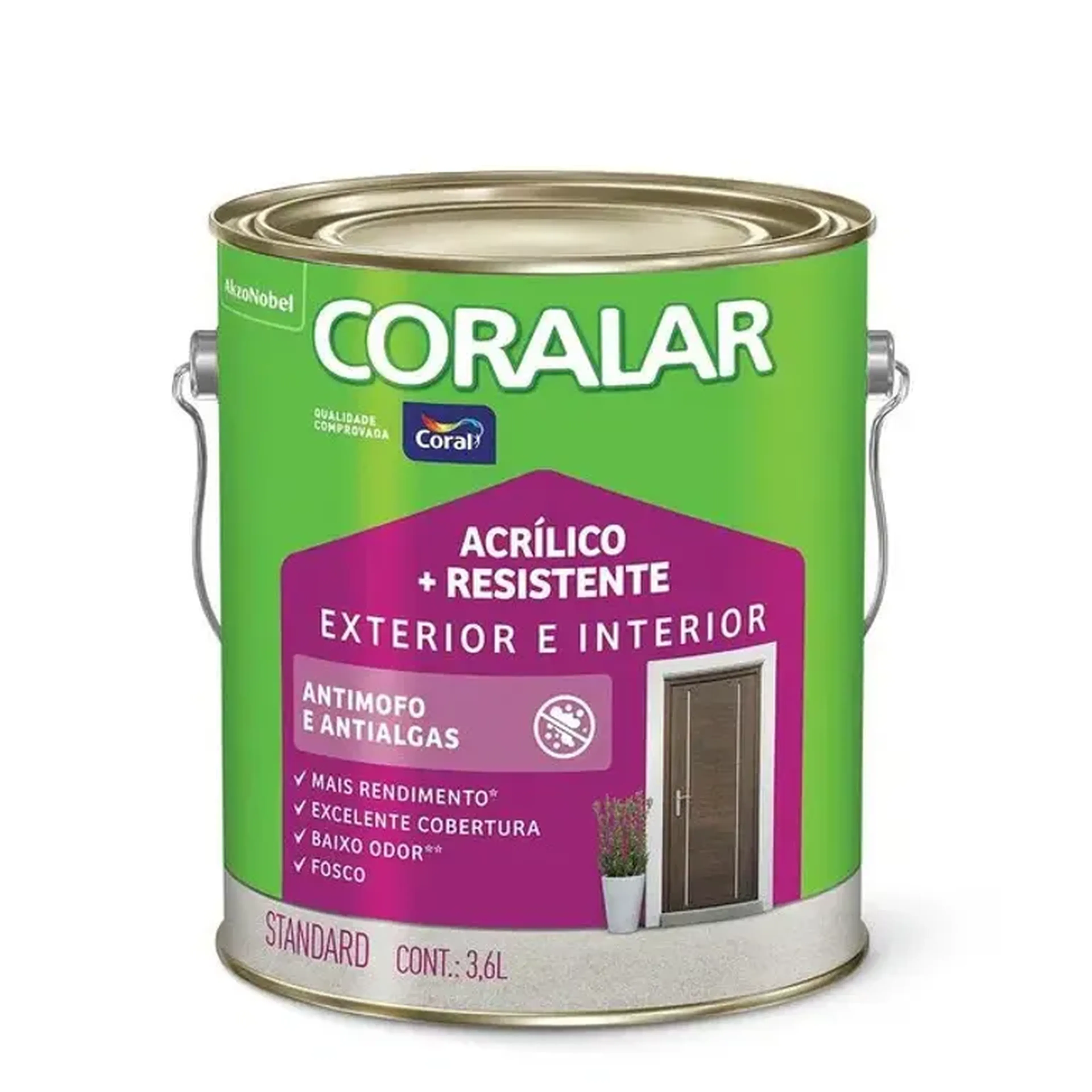 TINTA CORALAR ACRILICO MAIS RESISTENTE GALAO 3,6 L. imagem