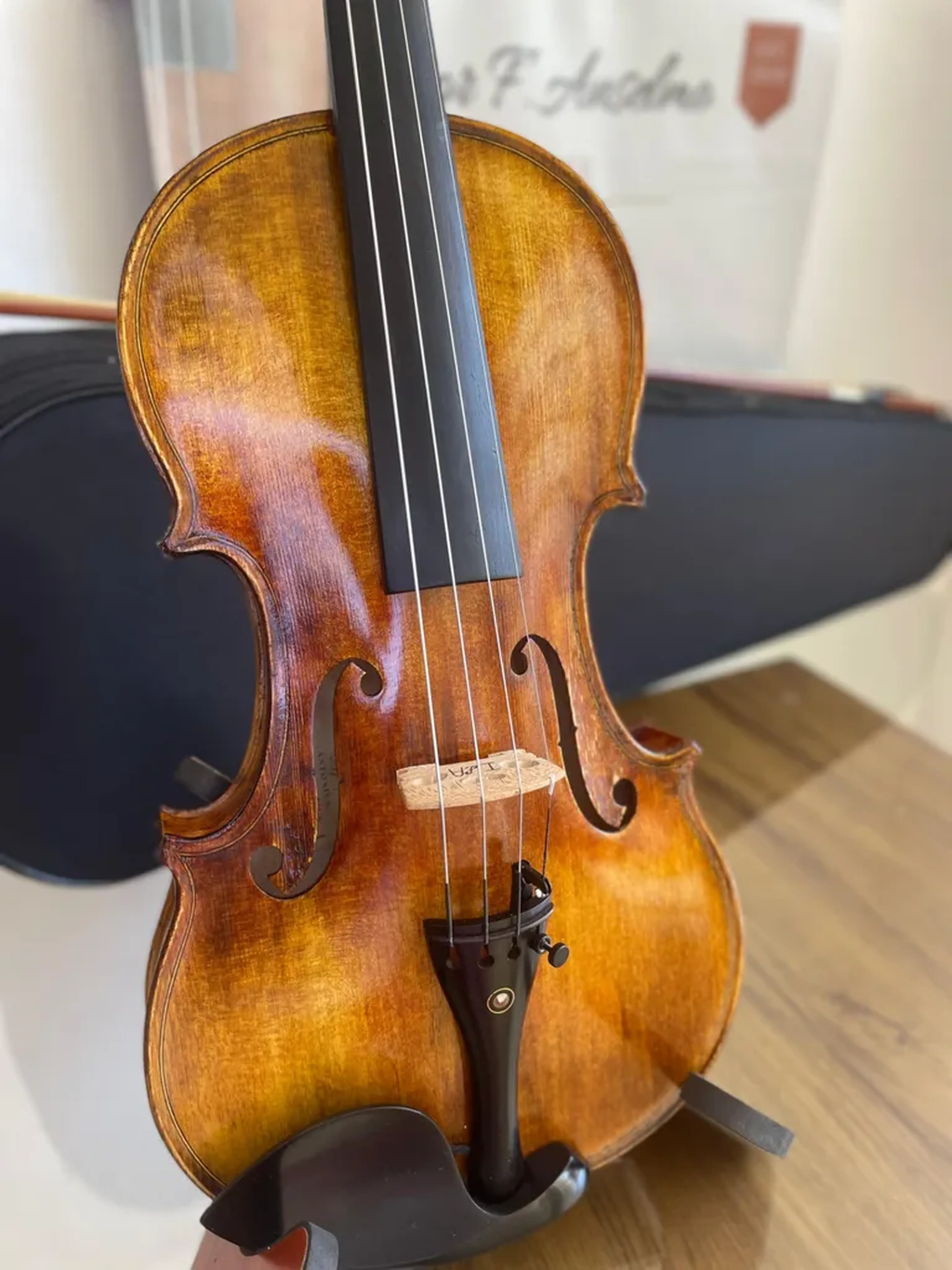 Violino modelo Stradivarius, de oficina finalizado por luthier imagem