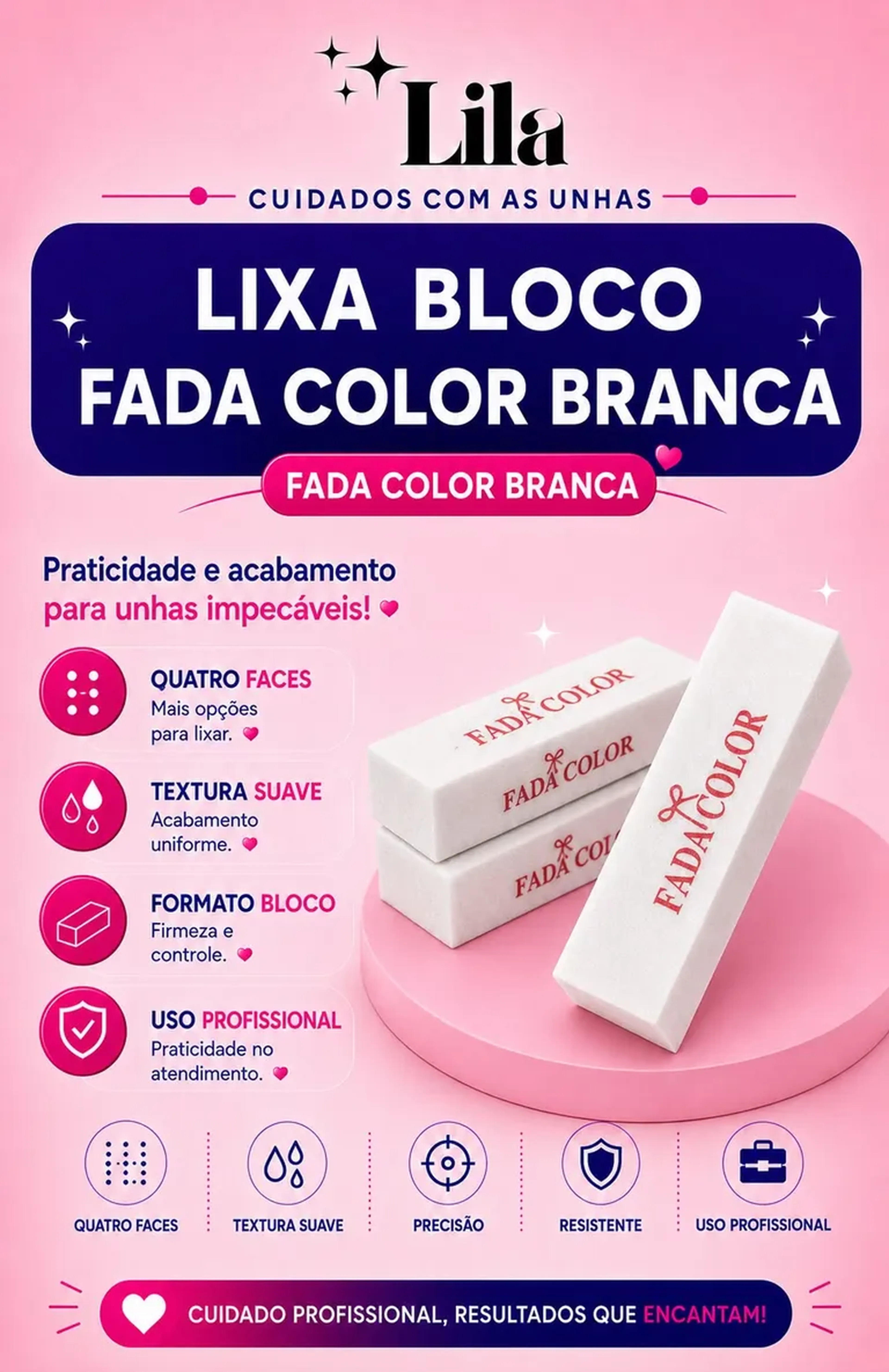 Lixa Bloco - Fada Color (Branca) imagem