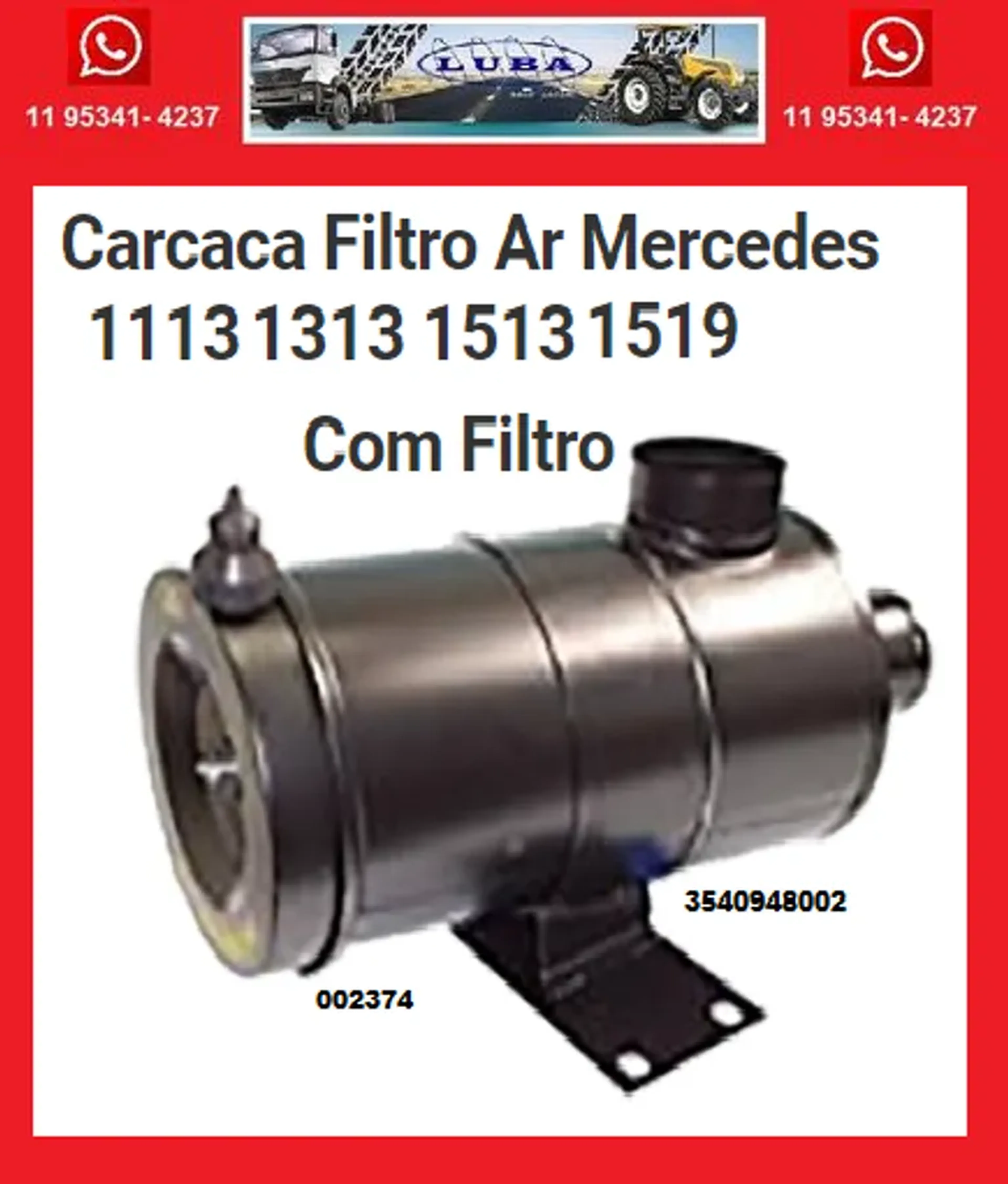 Carcaca Filtro Ar Mercedes Benz 1113 A 1519 imagem