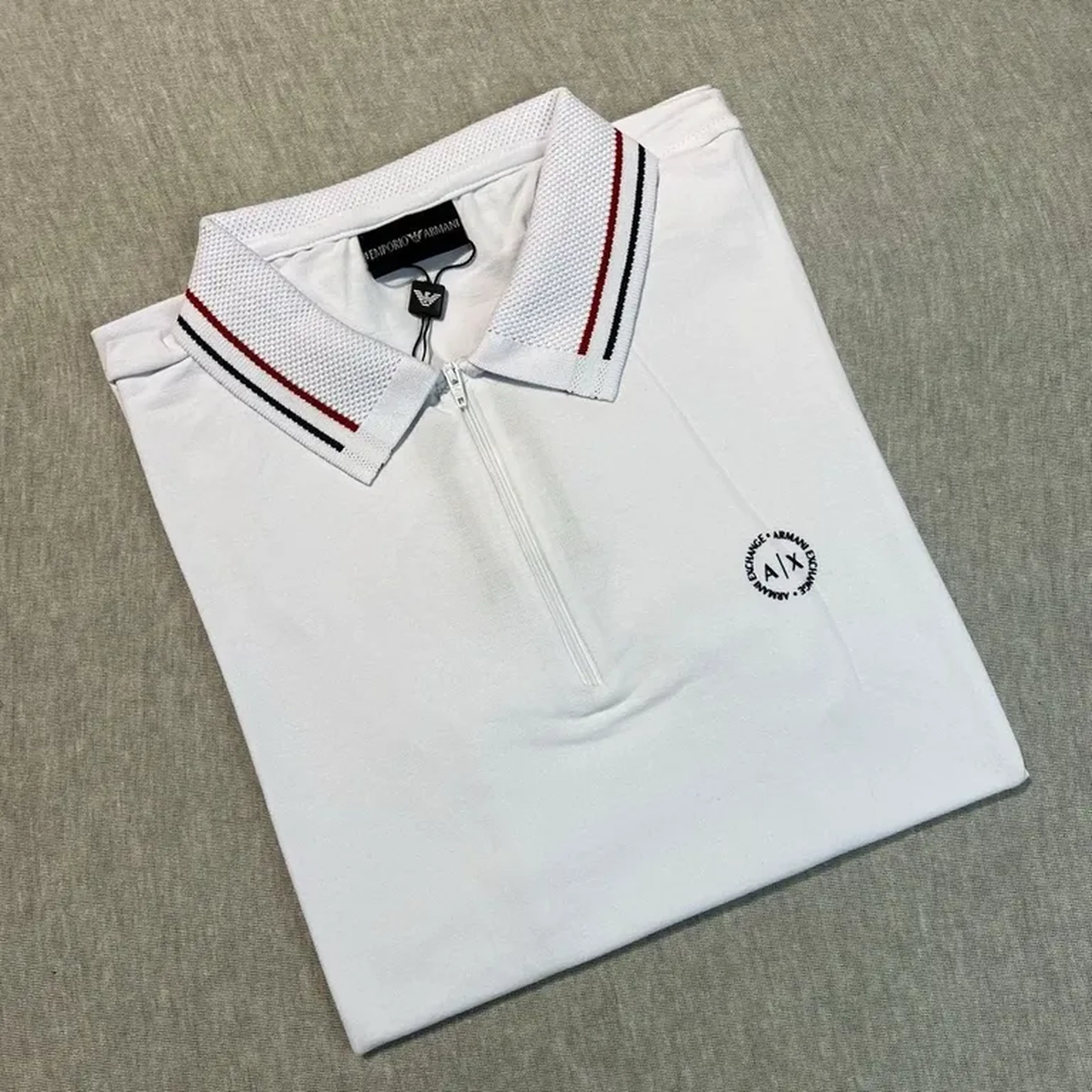 Camisa Gola Polo C Ziper Armani Exchange imagem