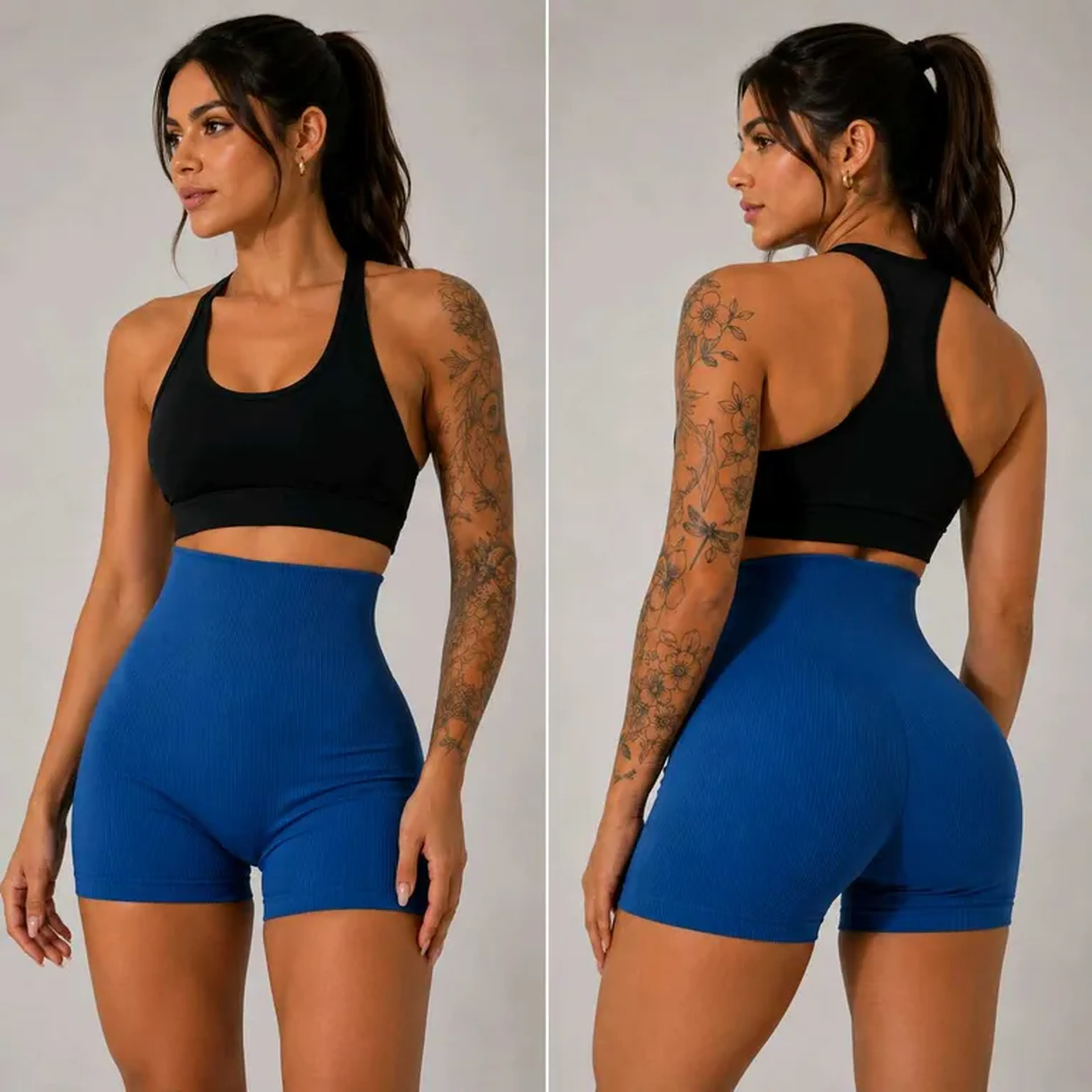 Shorts Canelado Azul imagem