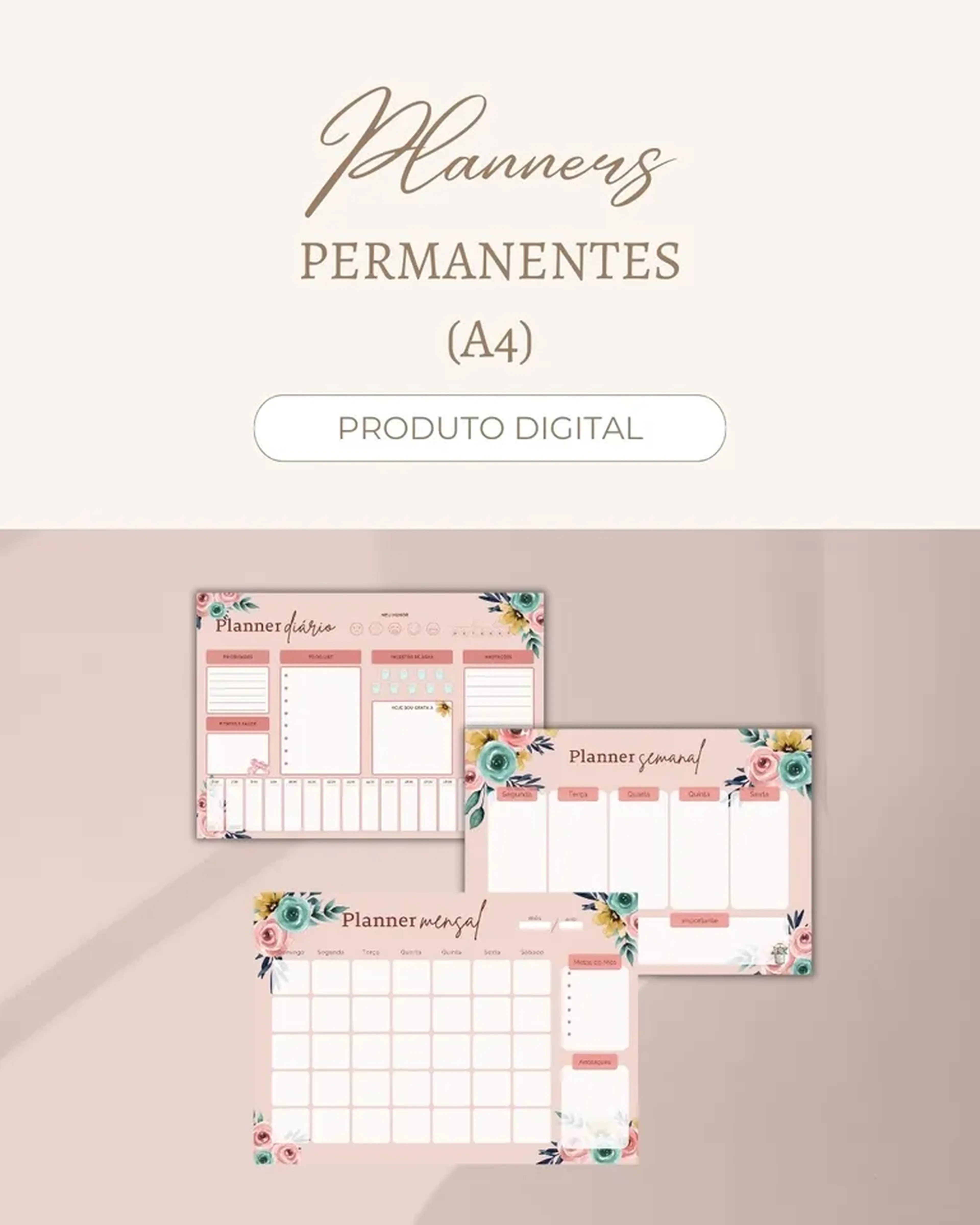 [digital] Kit Planners Permanente -diário, Semanal e Mensal imagem