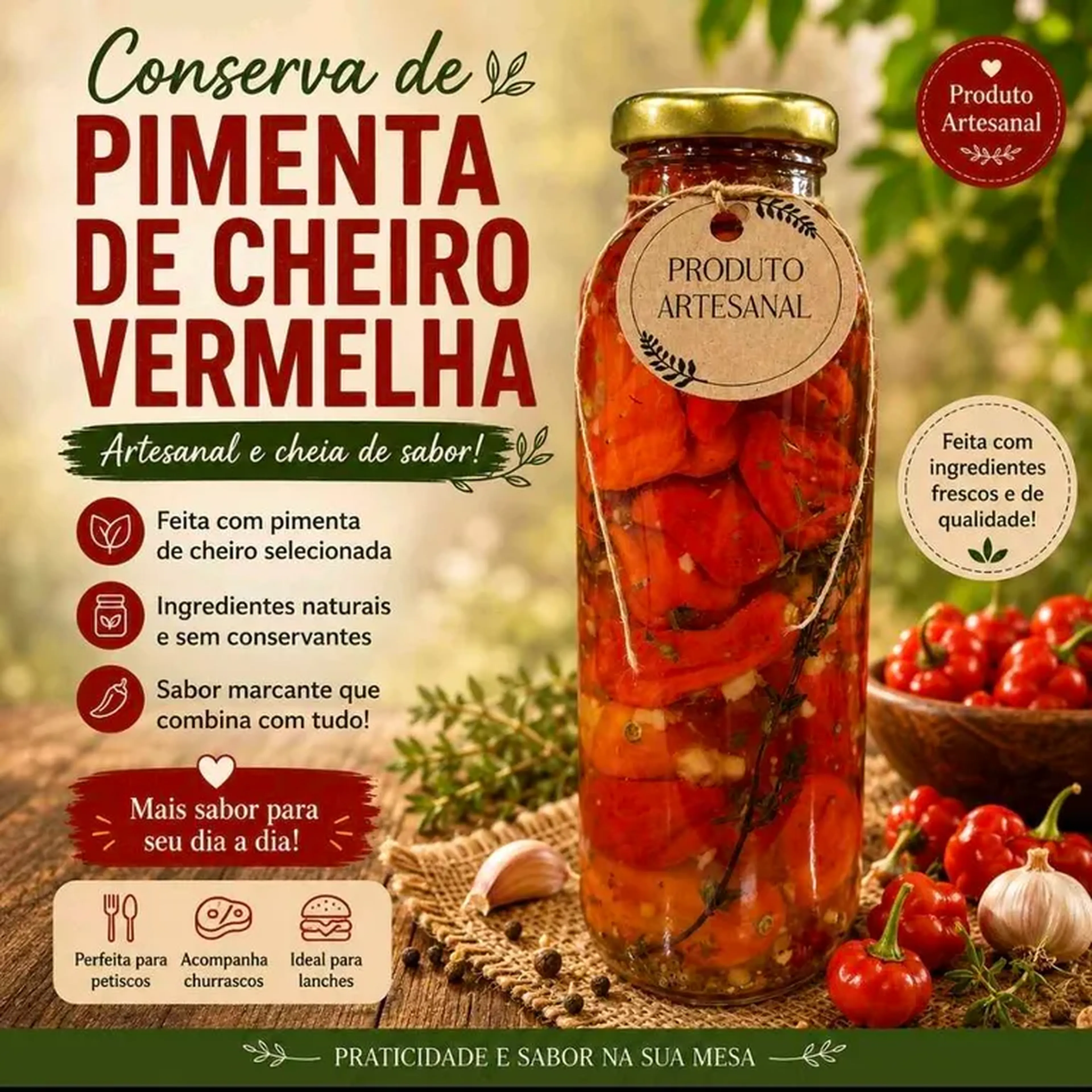 Conserva Pimenta de Cheiro Vermelha imagem